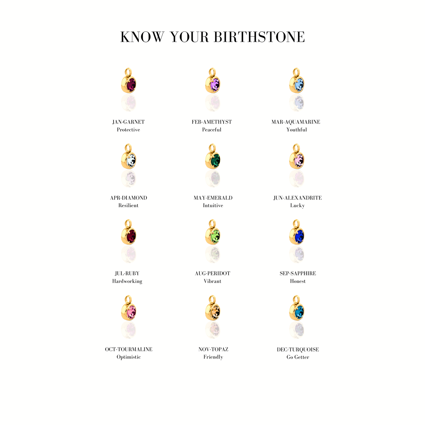 Moon Birthstone Hamsa Necklace