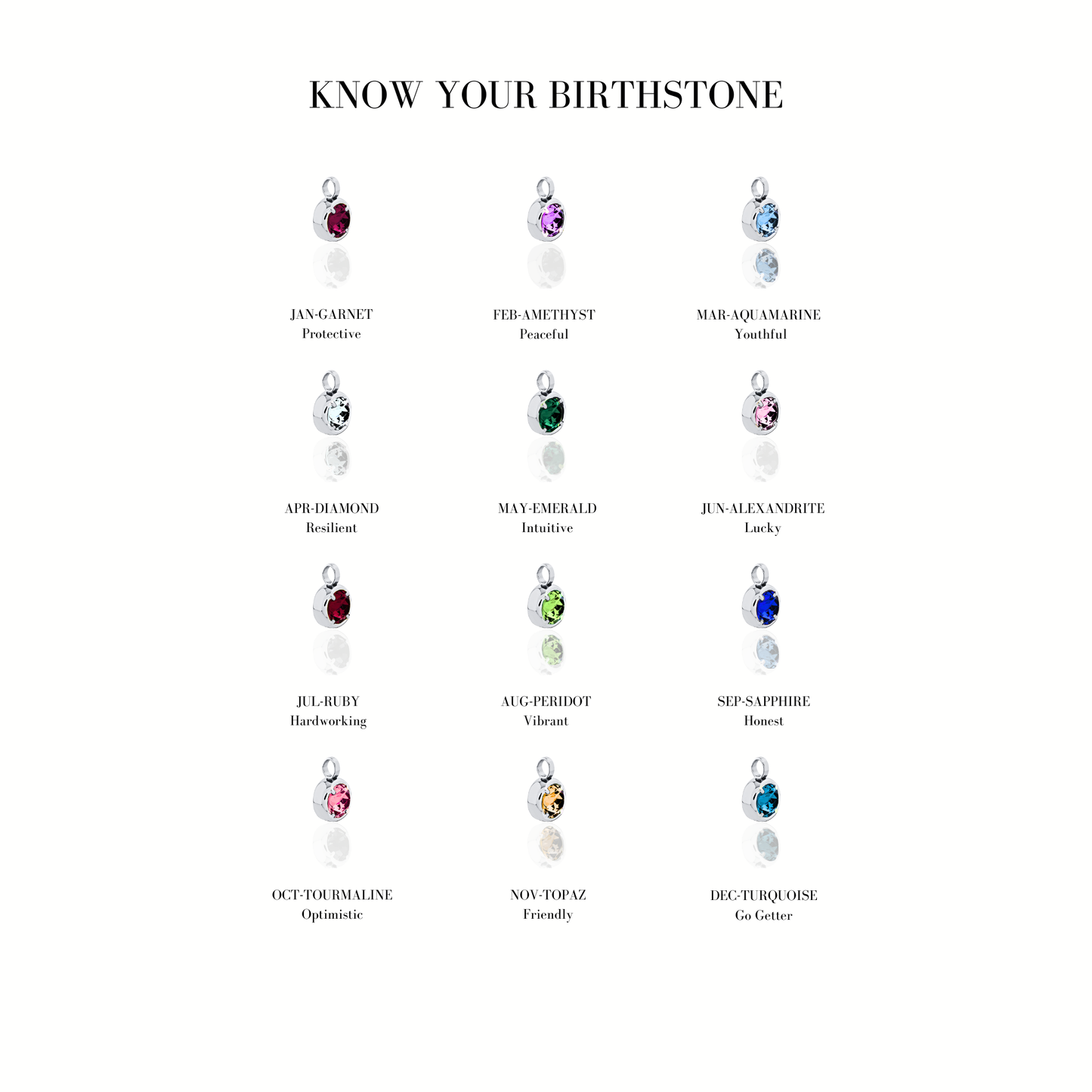 Moon Birthstone Hamsa Necklace