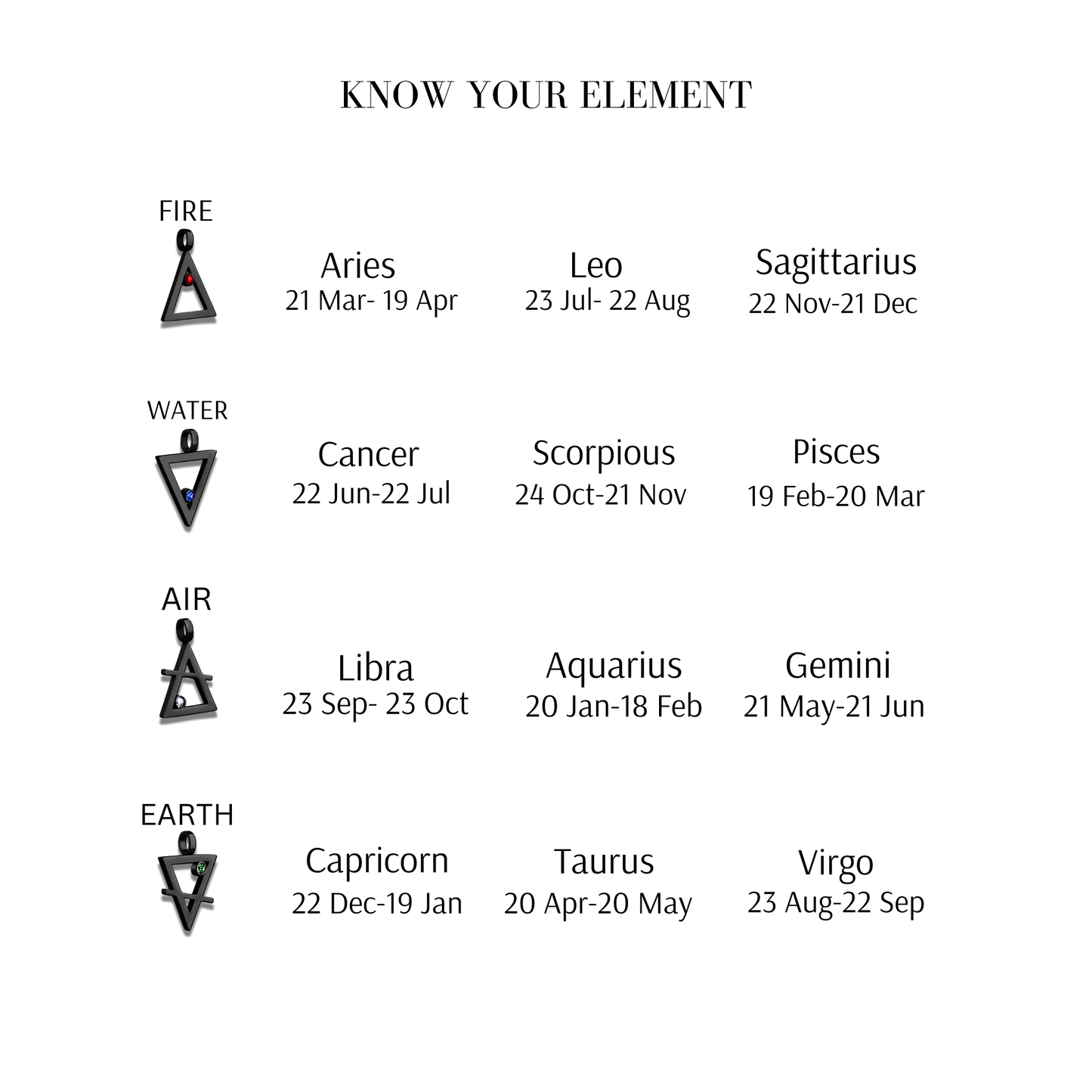 Moon & Zodiac Element Necklace