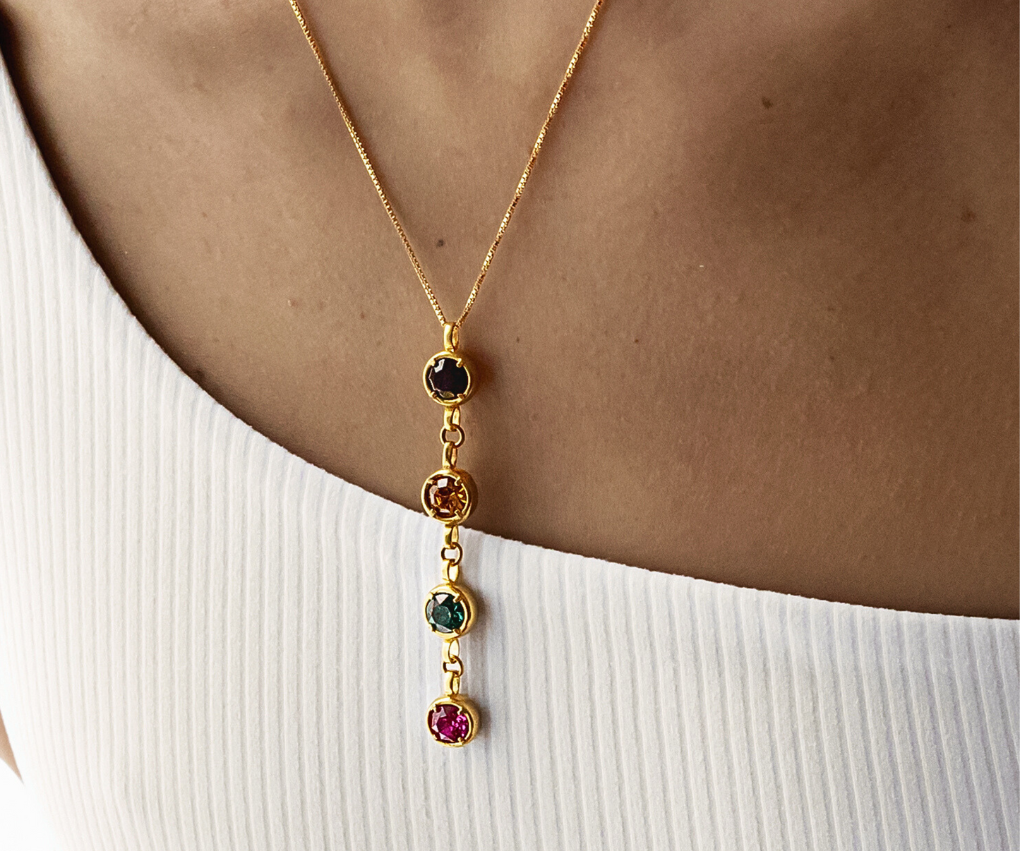 Four Birthstone Necklace