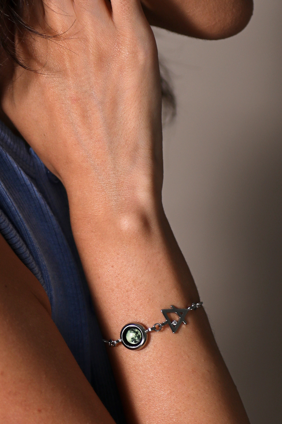 Silver Moon & Zodiac Element Bracelet