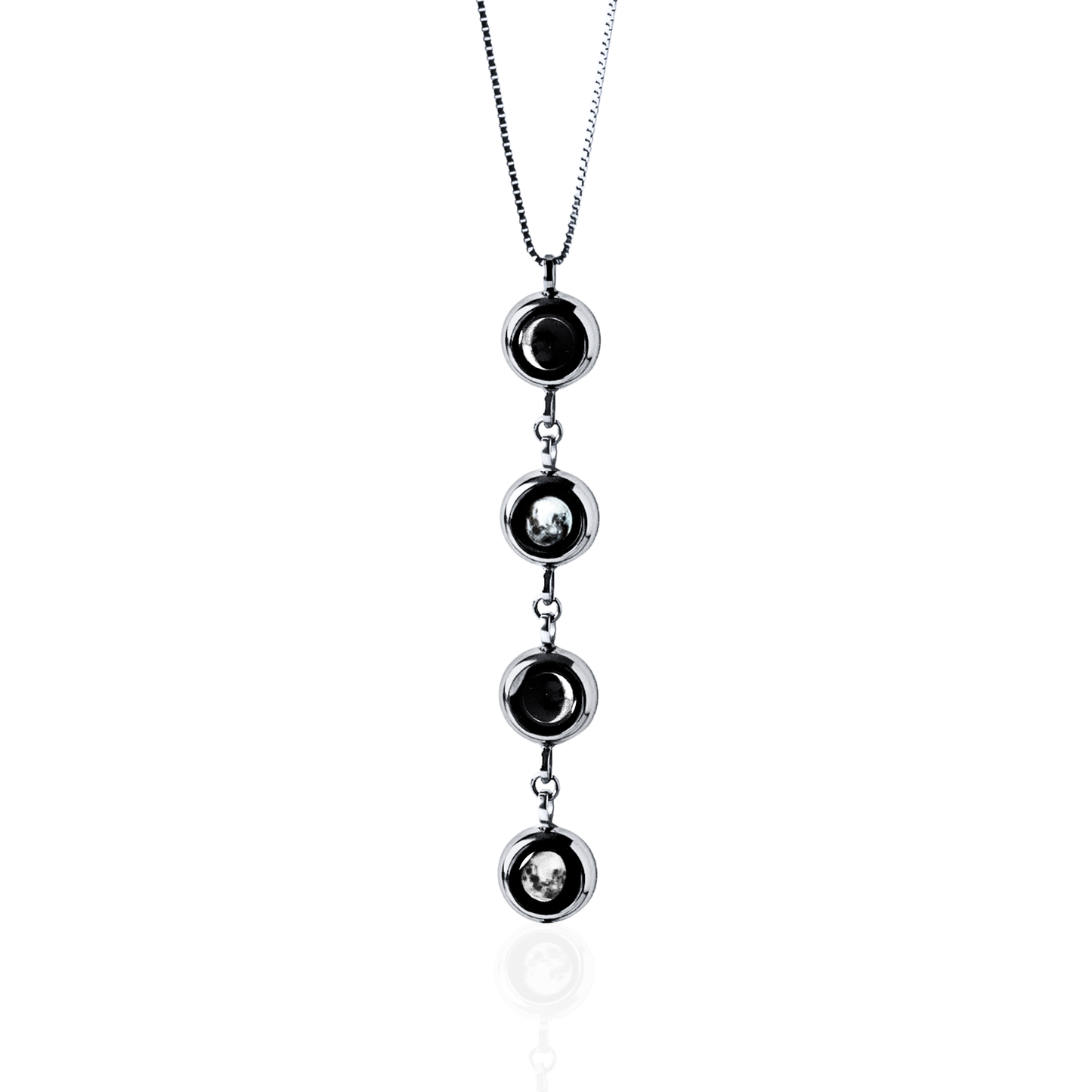 4 Moon Phase Necklace - Silver