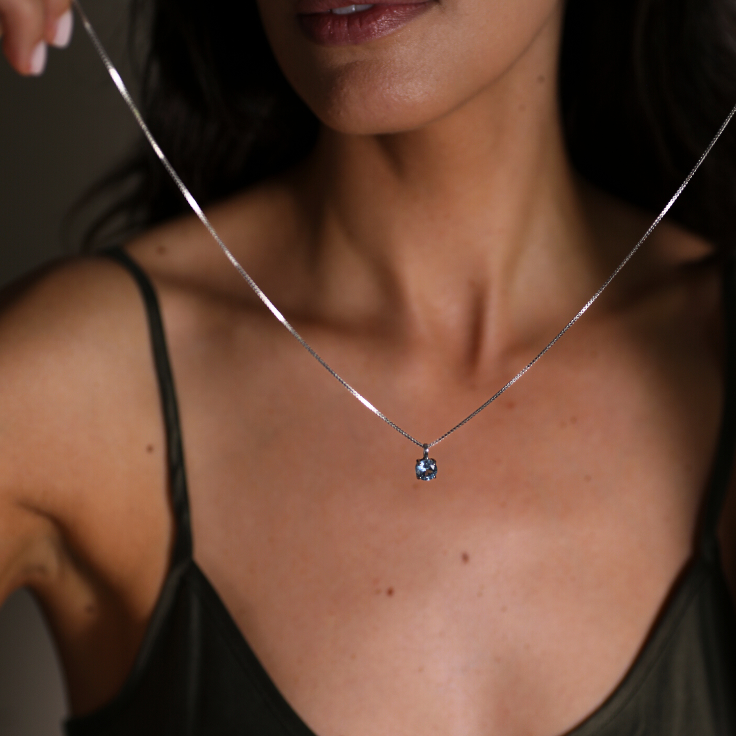 Silver Birthstone Necklace