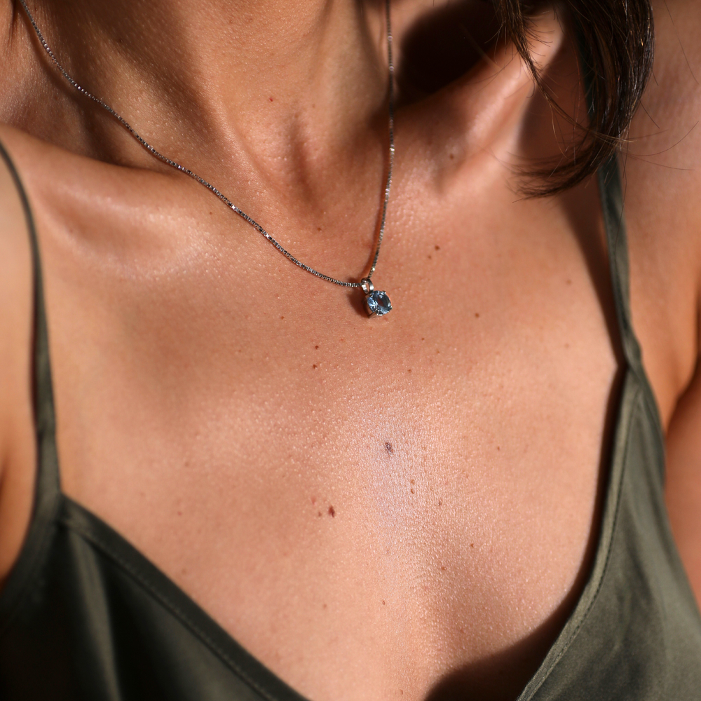 Silver Birthstone Necklace