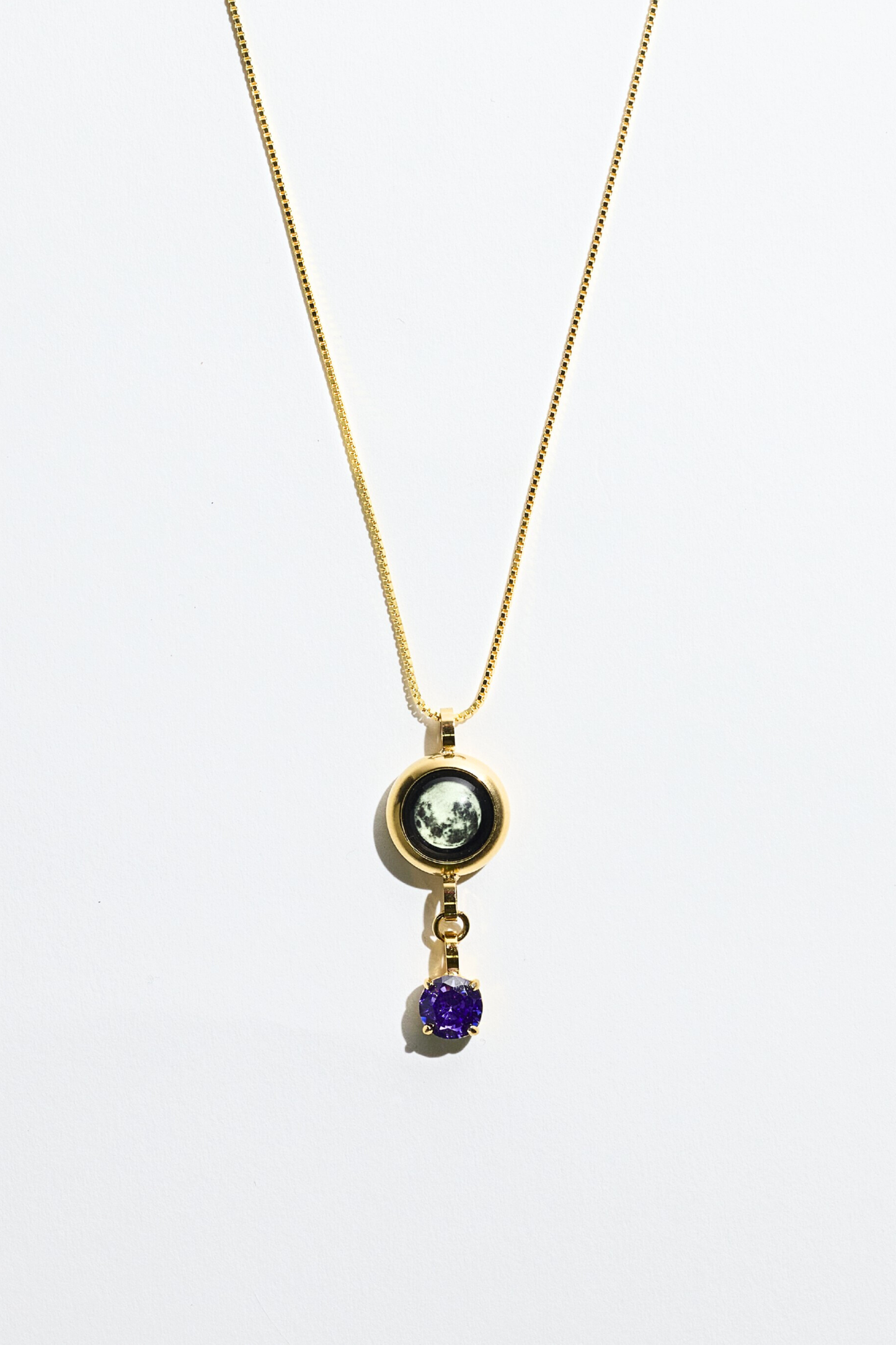 Gold Moon & Birthstone Necklace