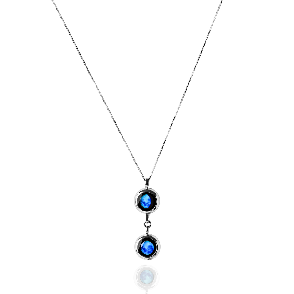 
                  
                    Double Moon Phase Necklace - Silver
                  
                