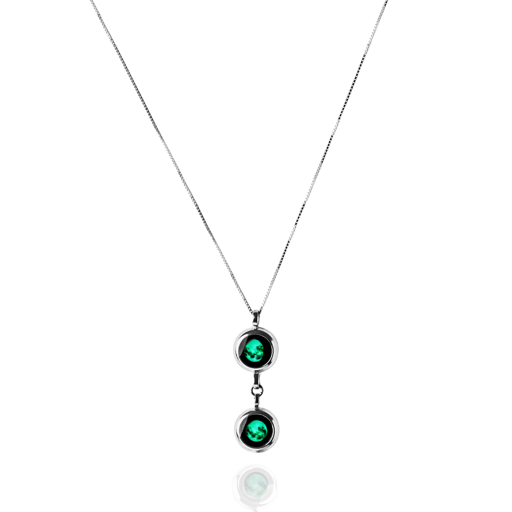 
                  
                    Double Moon Phase Necklace - Silver
                  
                