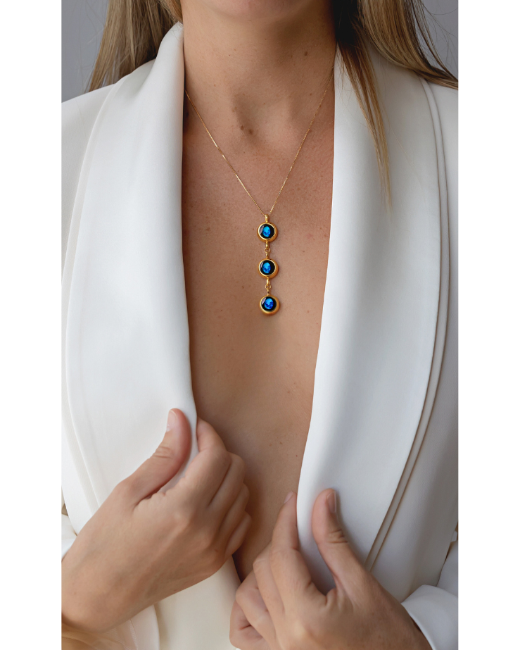 Triple Moon Phase Necklace - Gold