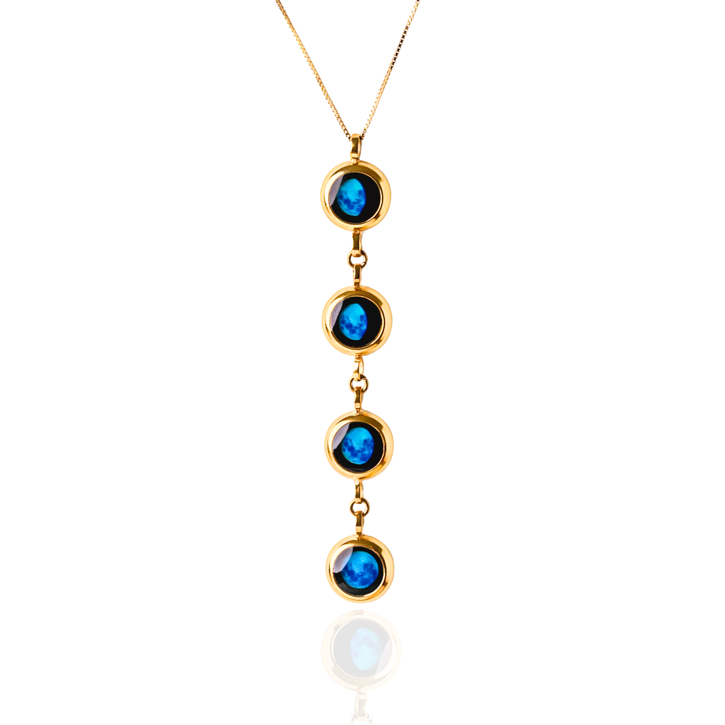 4 Moon Phase Necklace - Gold