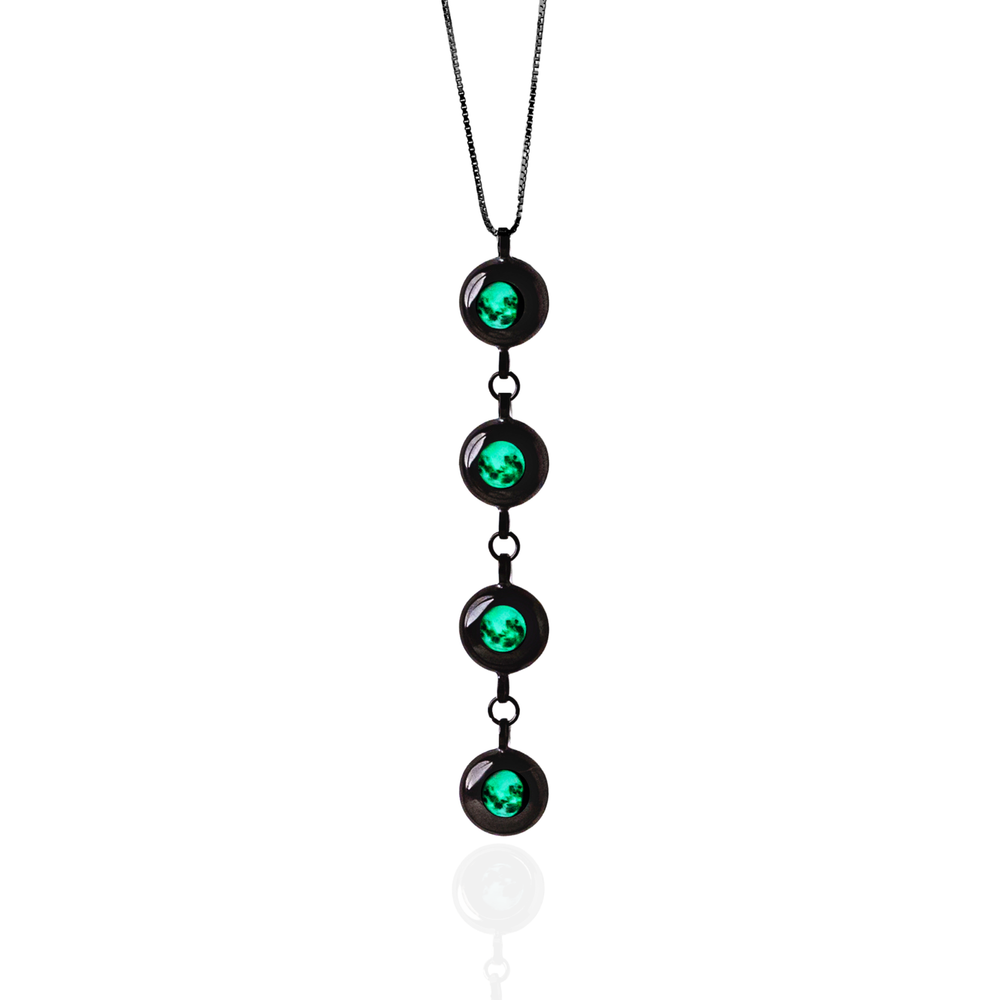 
                  
                    4 Moon Phase Necklace - Black
                  
                