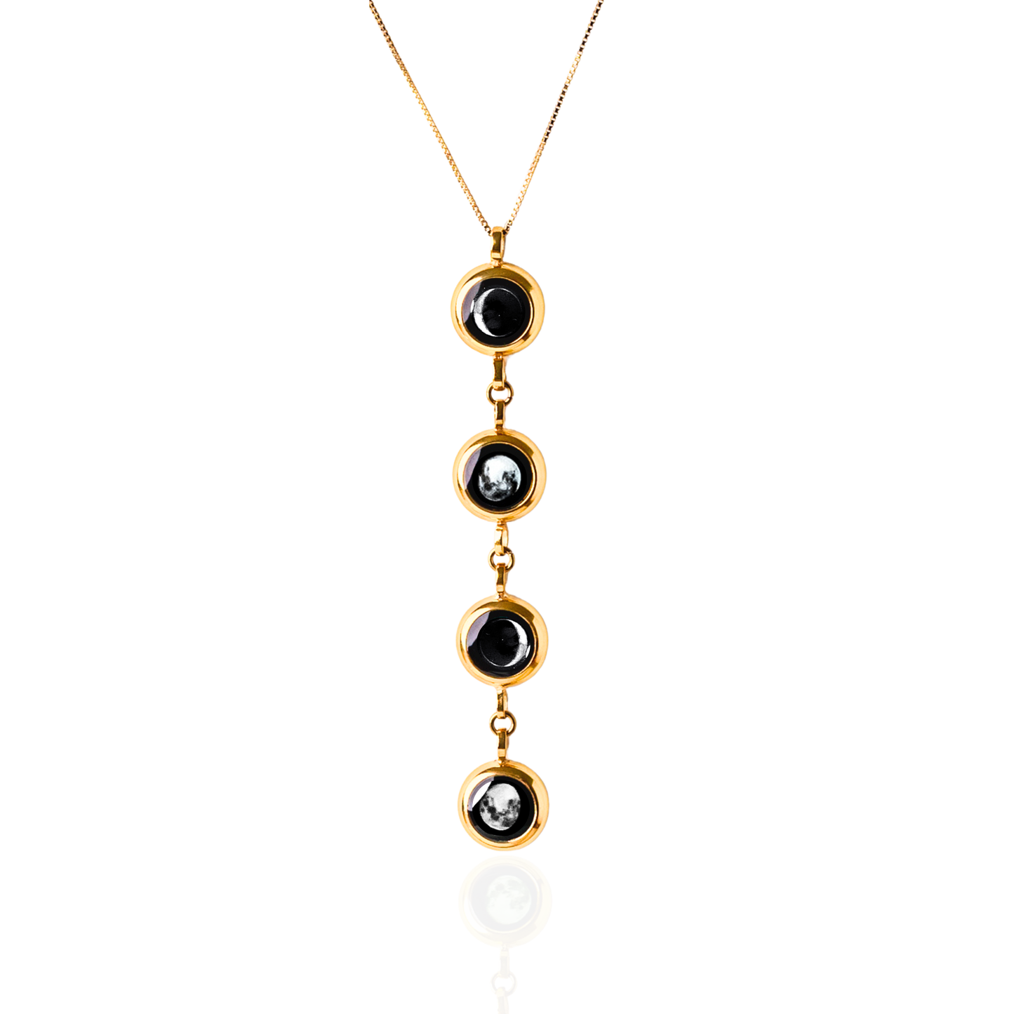 4 Moon Phase Necklace - Gold