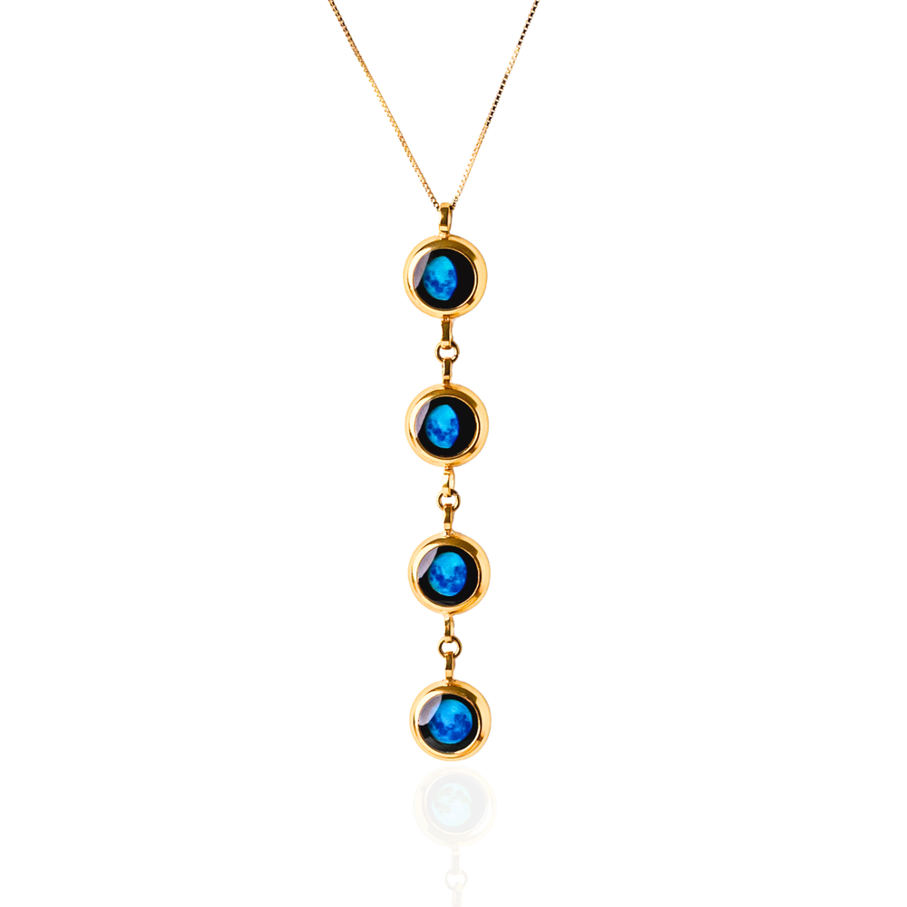 4 Moon Phase Necklace - Gold