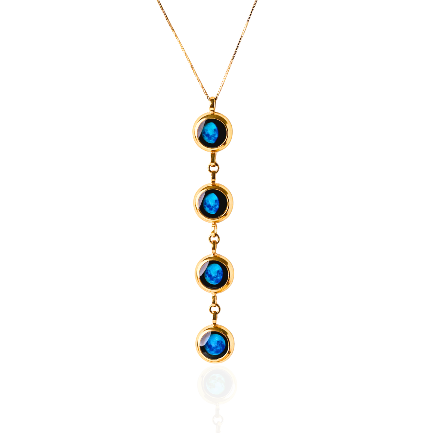 4 Moon Phase Necklace - Gold