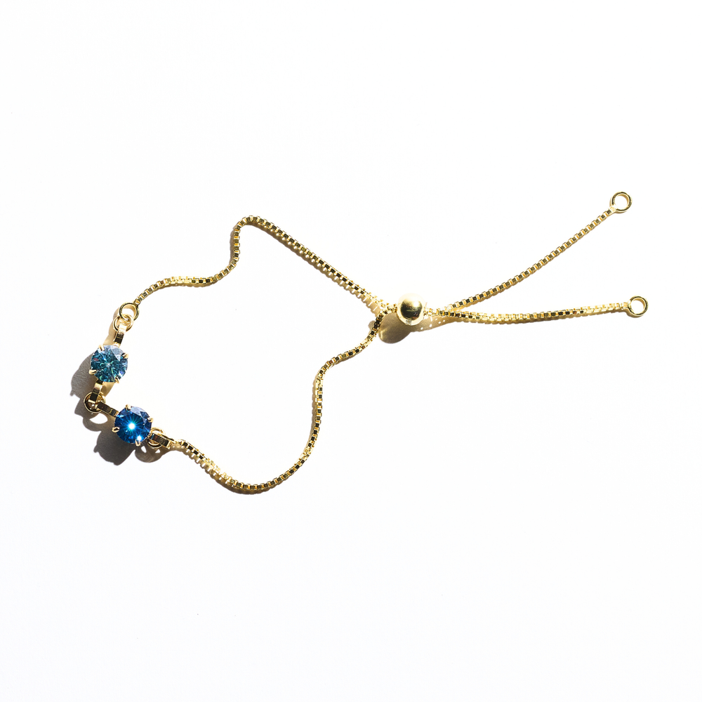 Gold Double Birthstone Bracelet