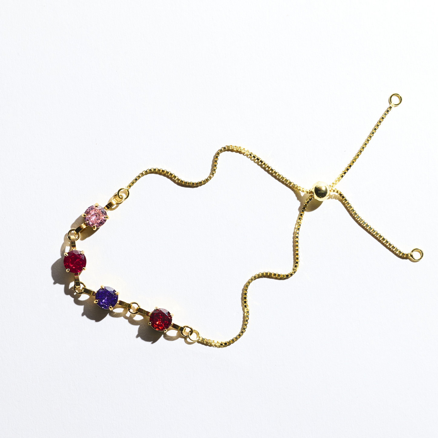 Gold Four Birthstone Bracelet