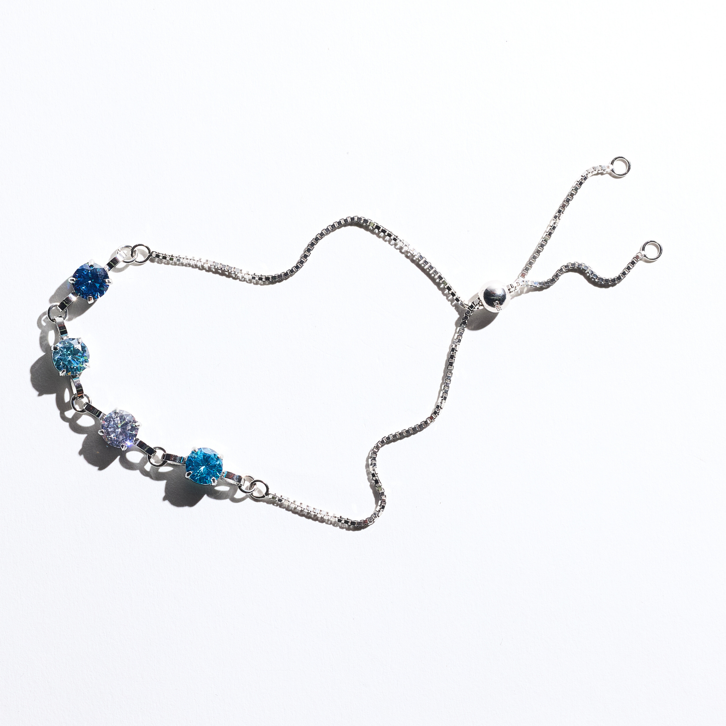 Silver Four Birthstone Bracelet