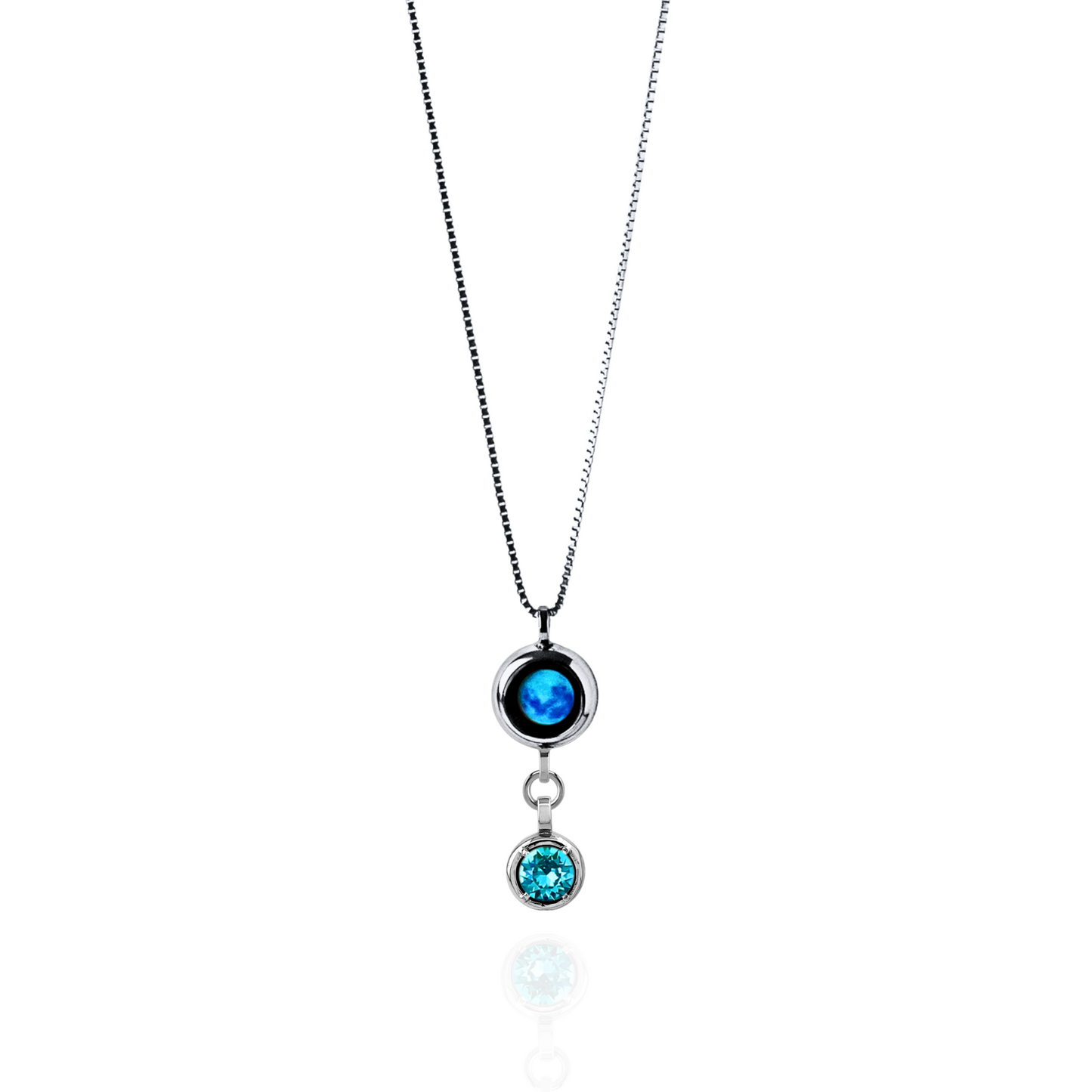 Moon & Birthstone Necklace