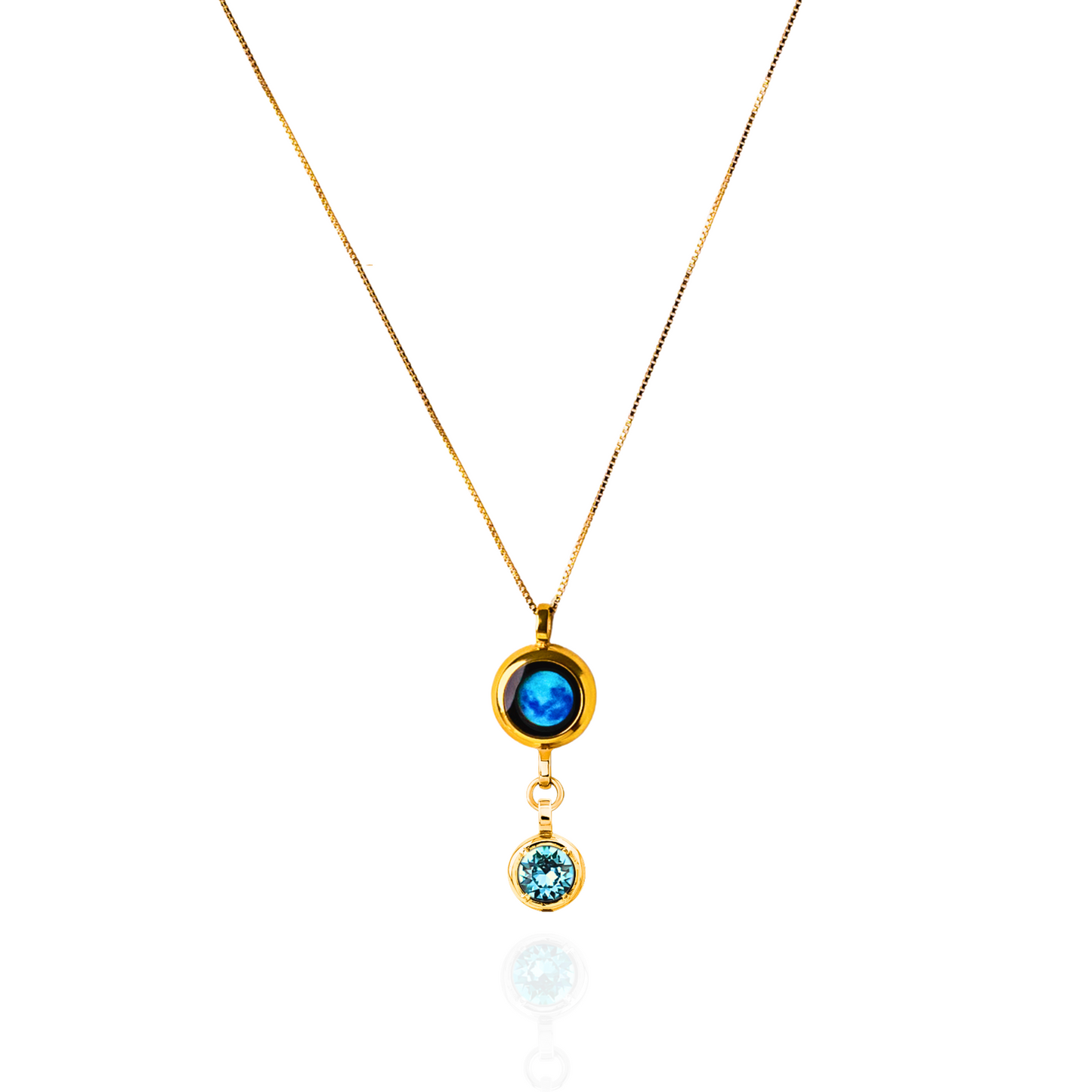 Moon & Birthstone Necklace