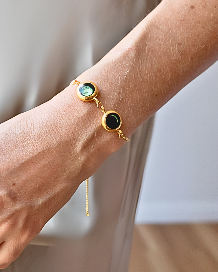 Double Moon Phase Bracelet - Gold