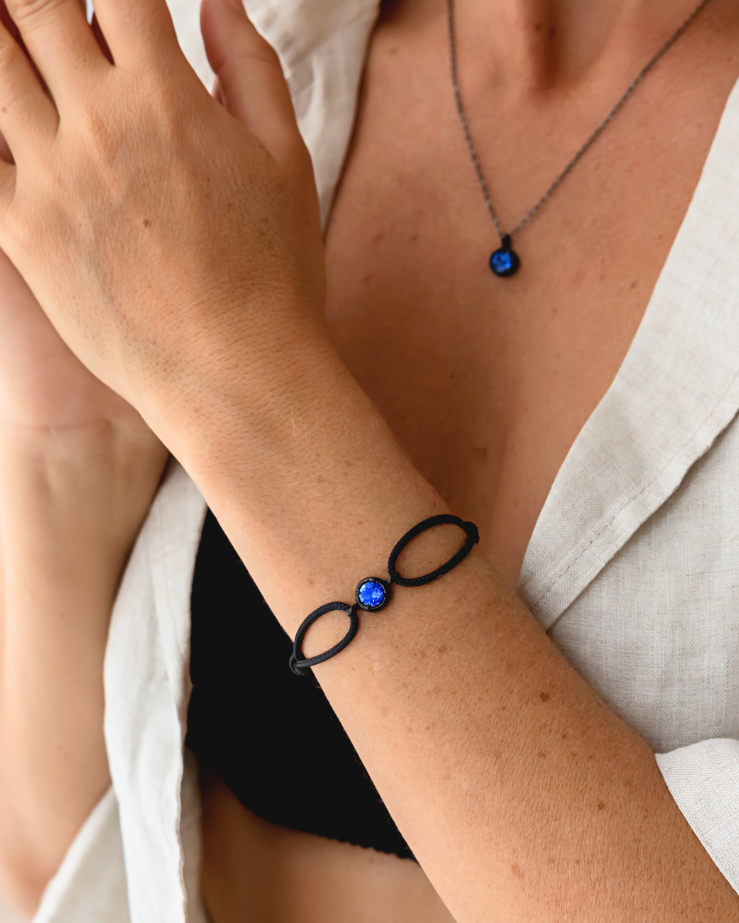 Single Birthstone Bracelet - Black