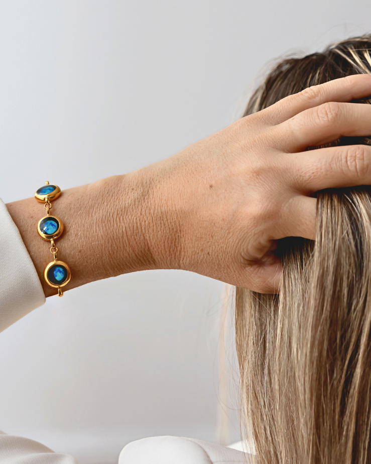 Triple Moon Phase Power Bracelet - Gold