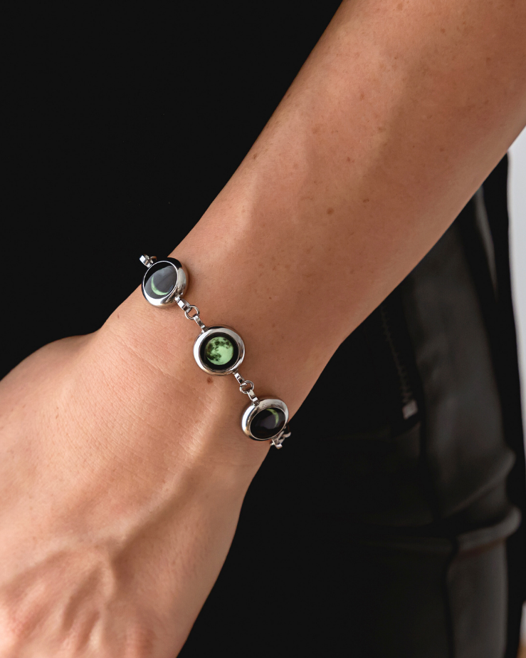 Triple Moon Phase Bracelet - Silver