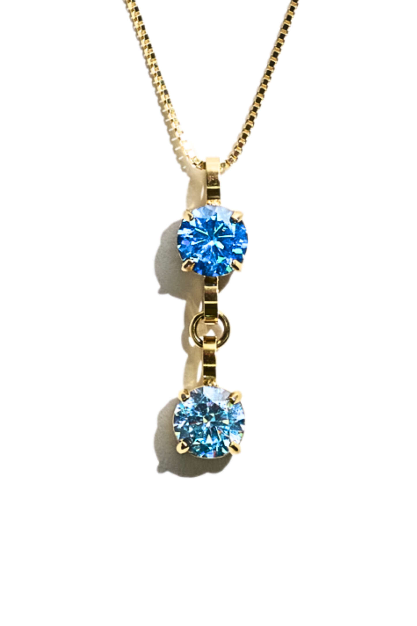 Gold Double Birthstone Necklace