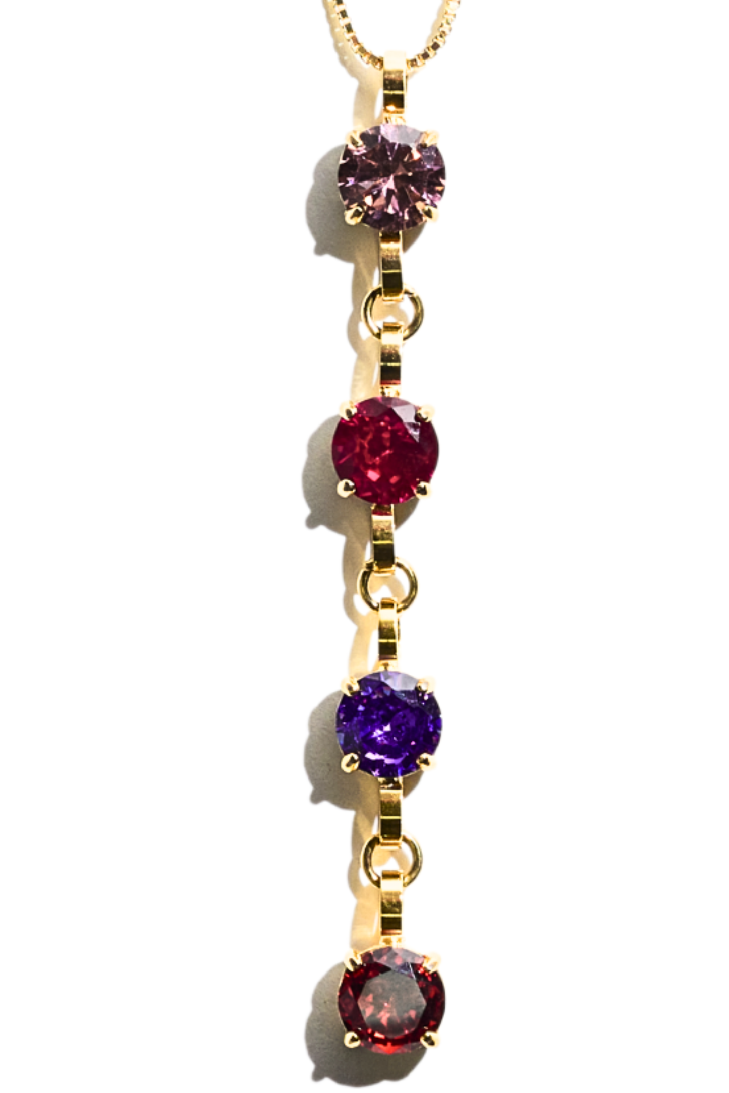 Gold Four Birthstone Necklace