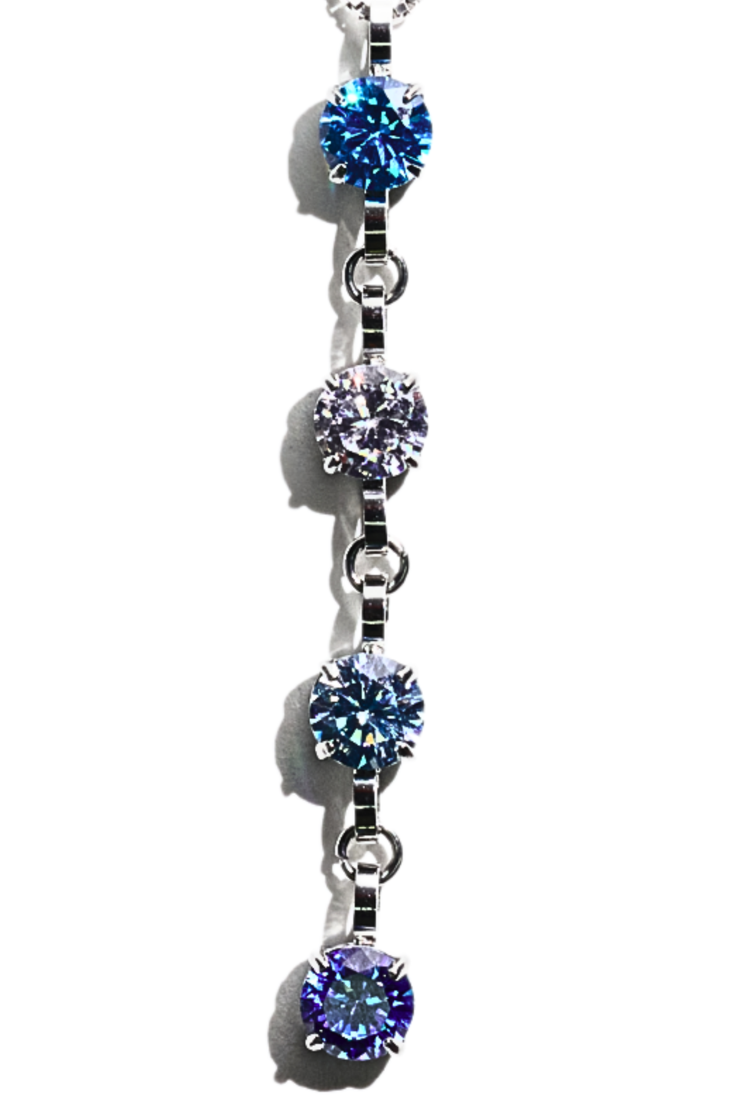 Silver Four Birthstone Necklace