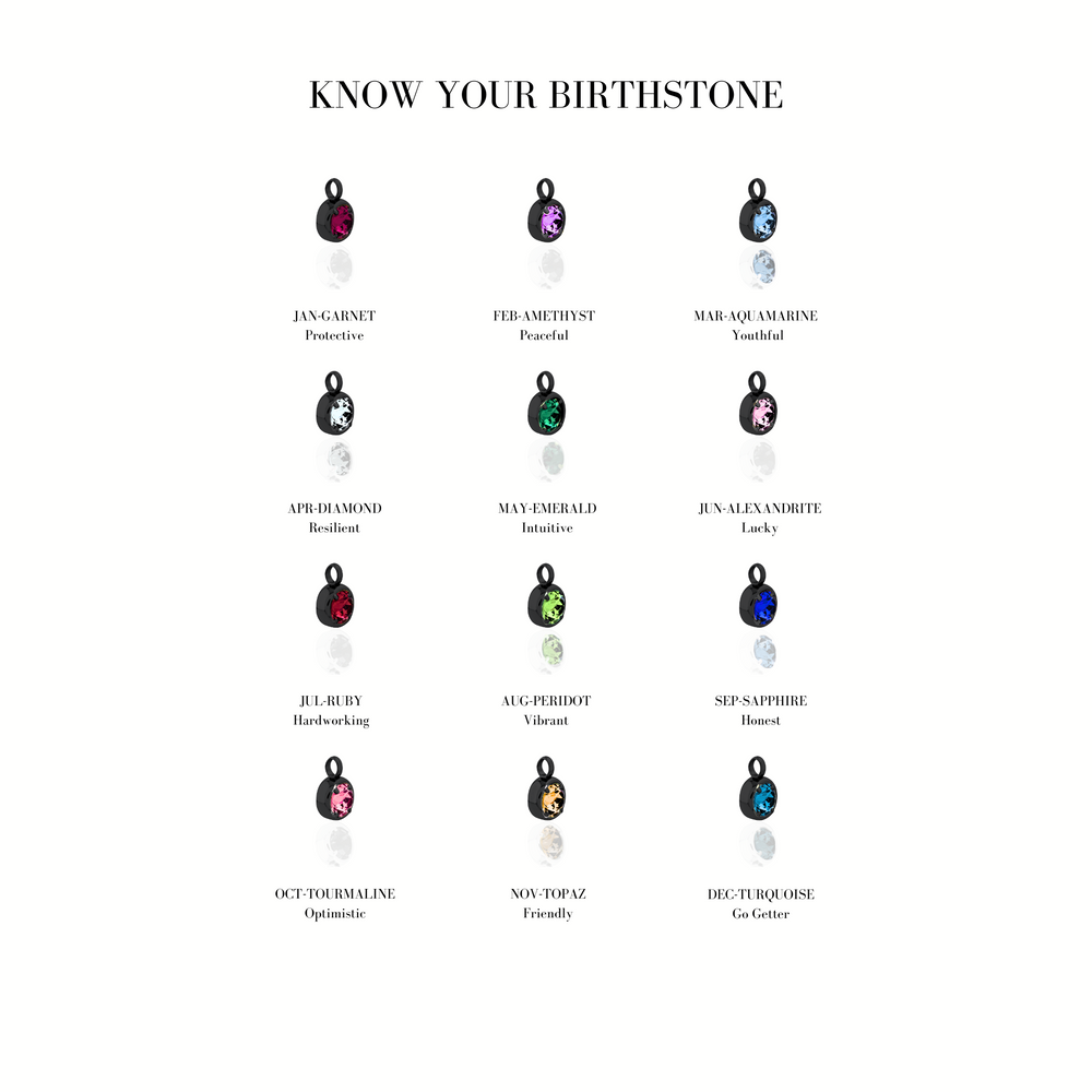 Cuadruple Birthstone Bracelet - Black