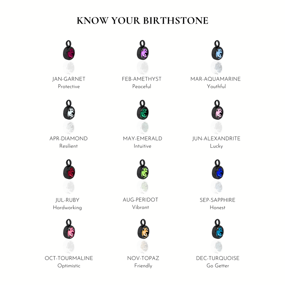 Moon & Birthstone Necklace
