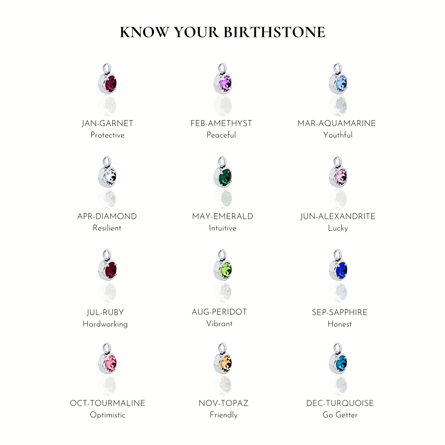 Moon & Birthstone Necklace