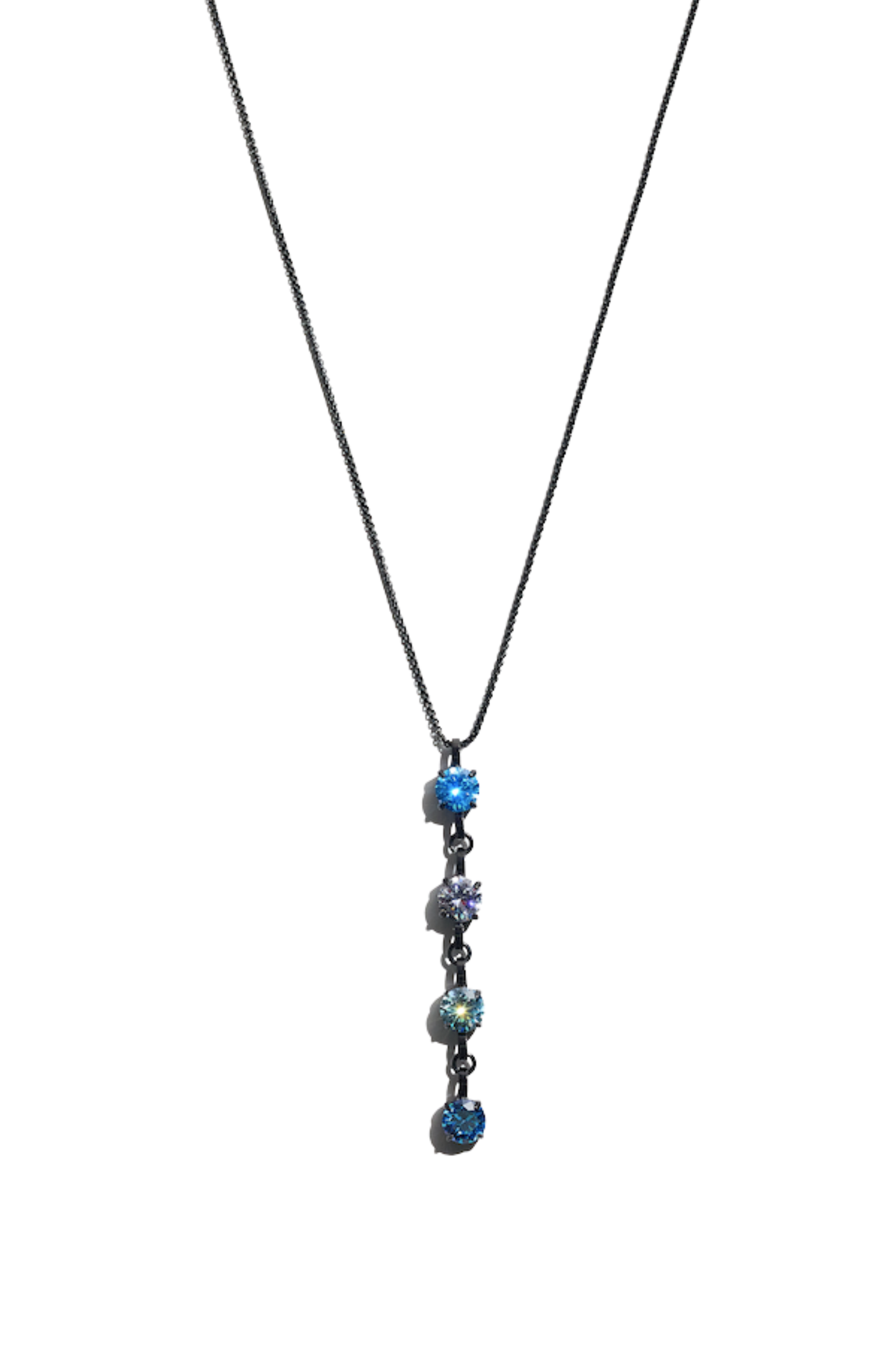Black Four Birthstone Necklace