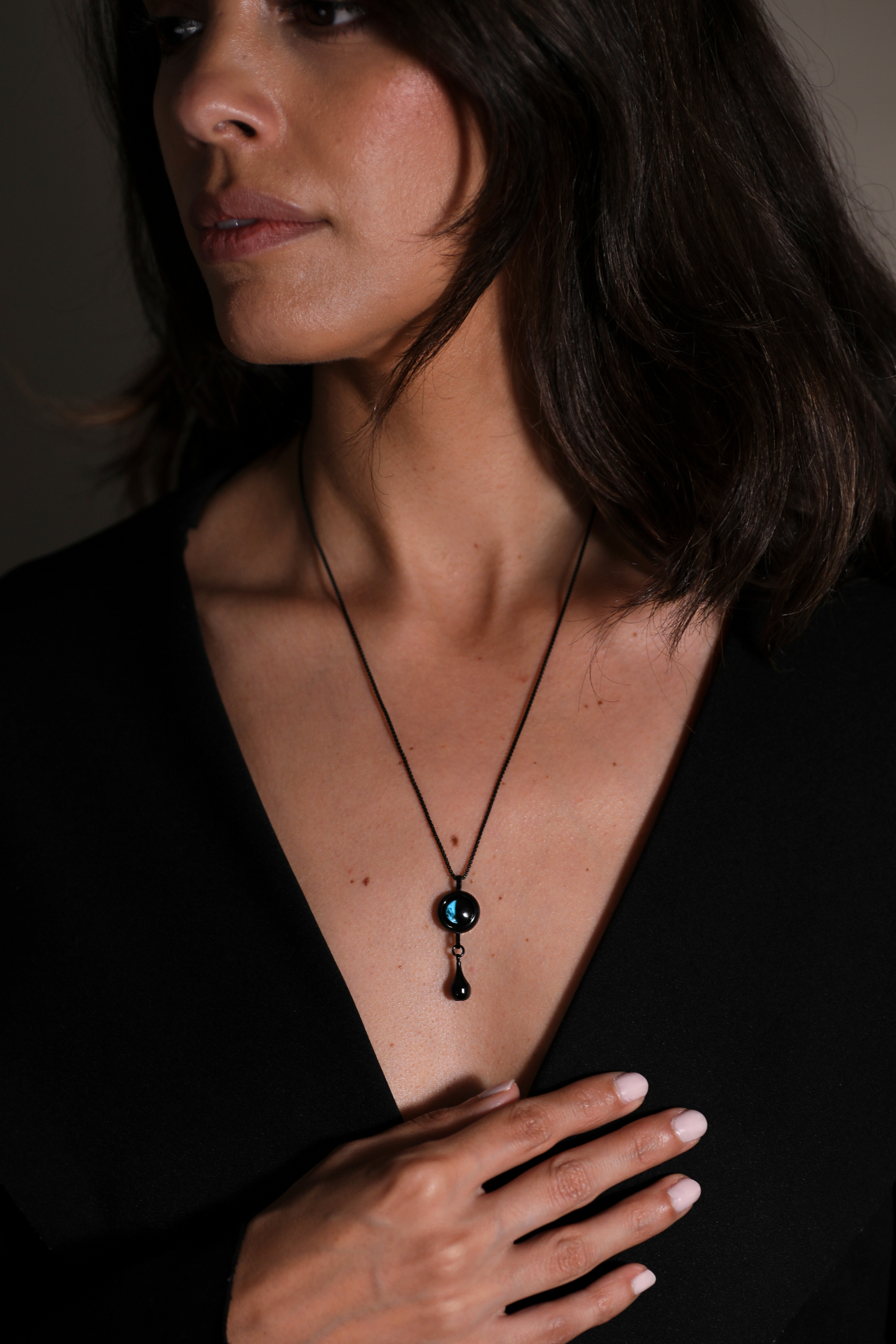Black Moon & Ash Holder Necklace