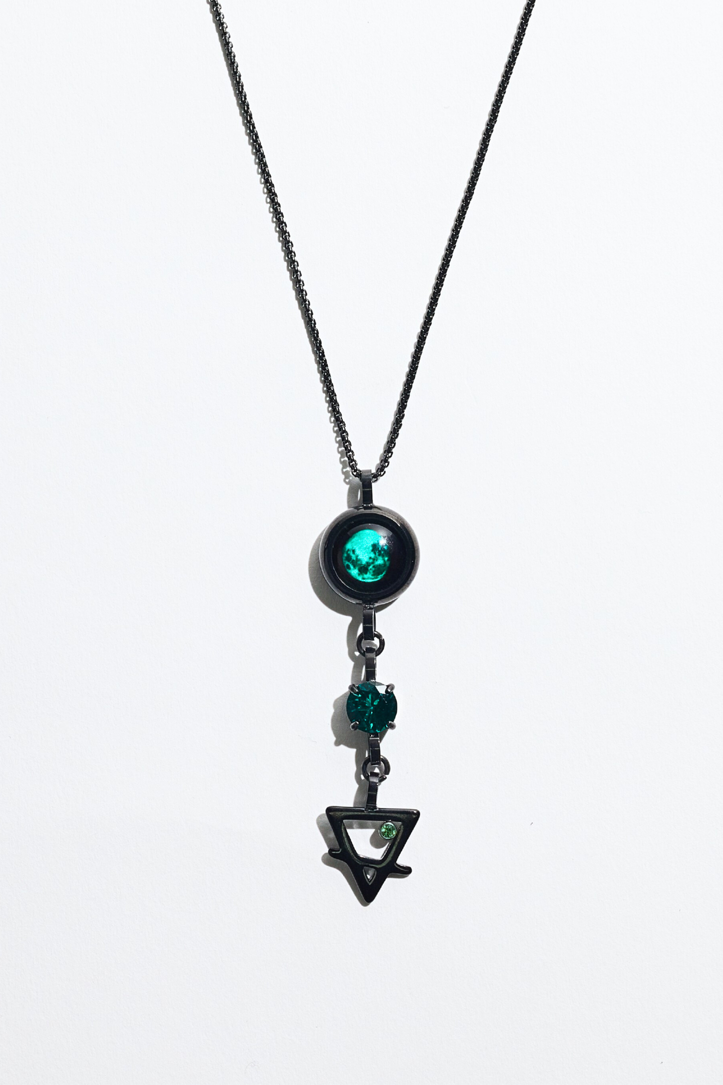 Black Moon Birthstone Zodiac Necklace