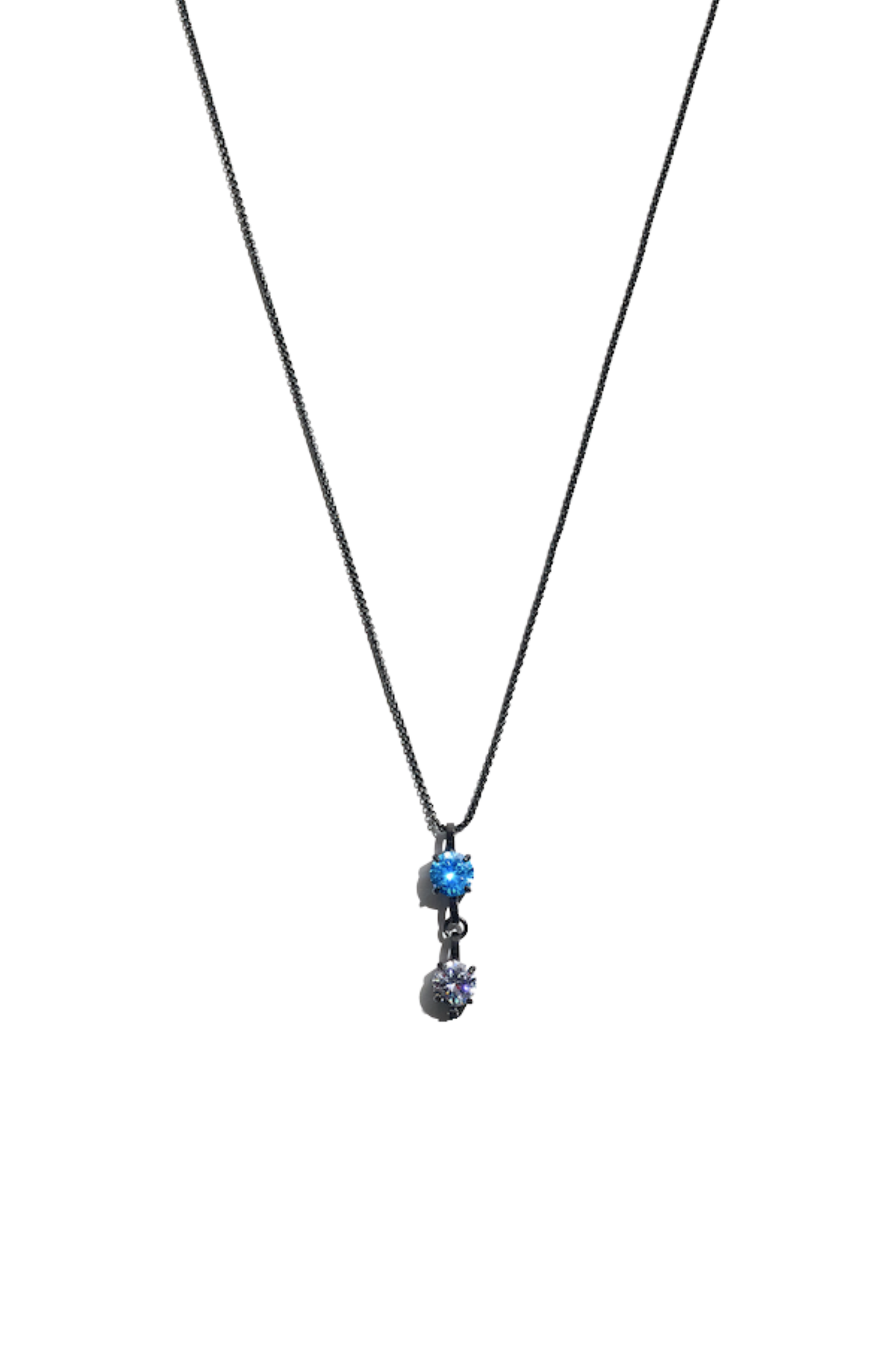 Black Double Birthstone Necklace