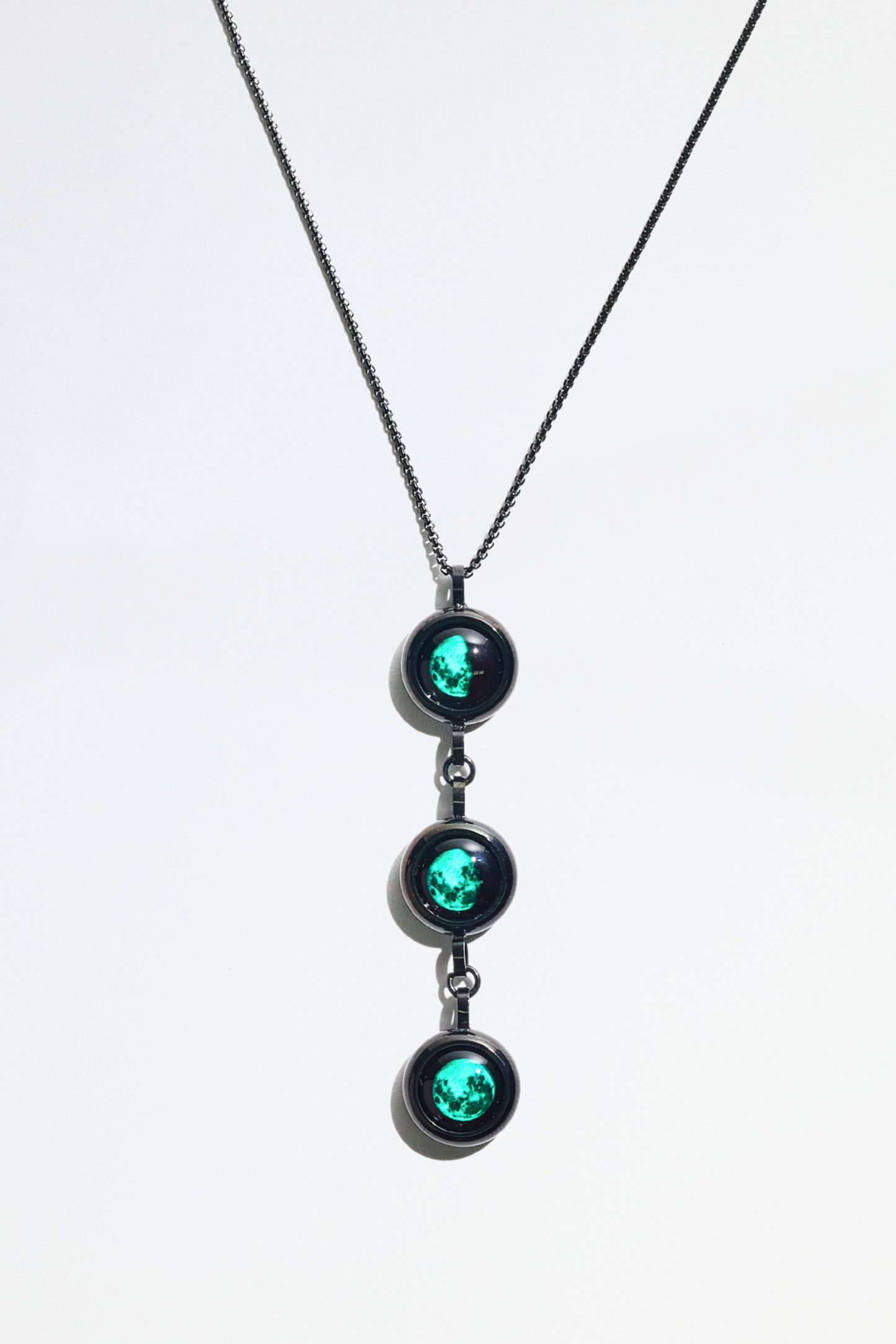 Black Triple Moon Necklace