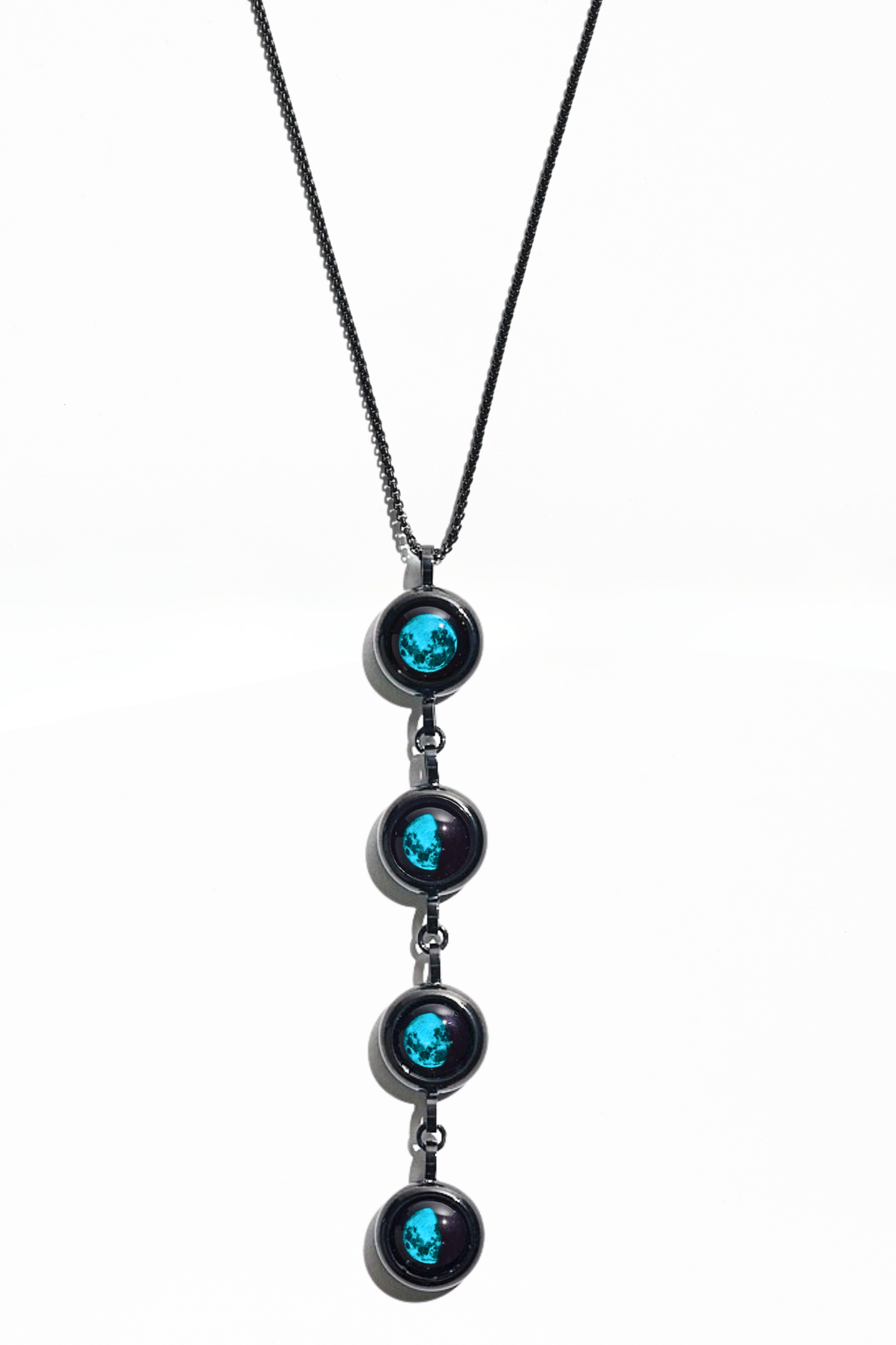 Black Four Moon Necklace