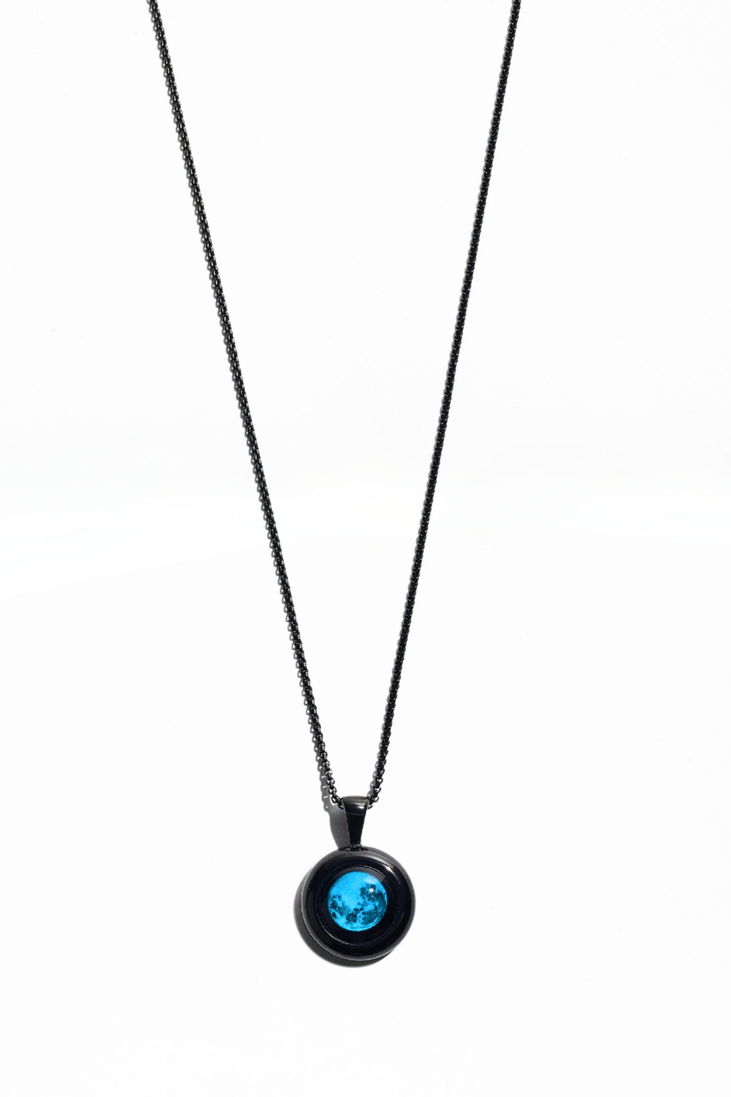 Black Large Moon Necklace