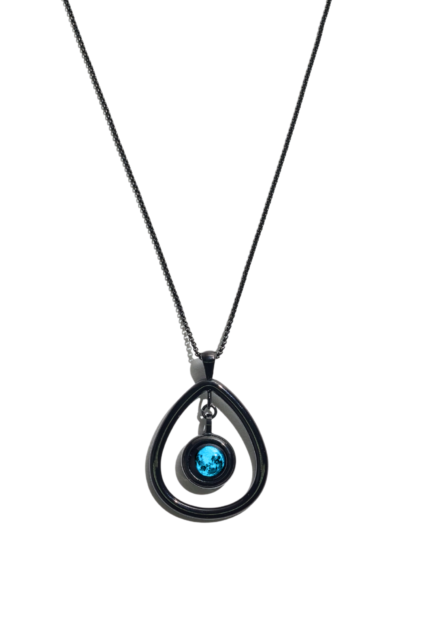 Black Moon Drop Necklace