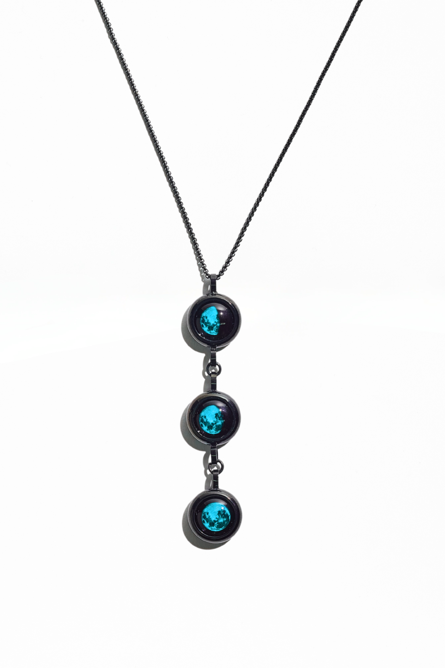 Black Triple Moon Necklace
