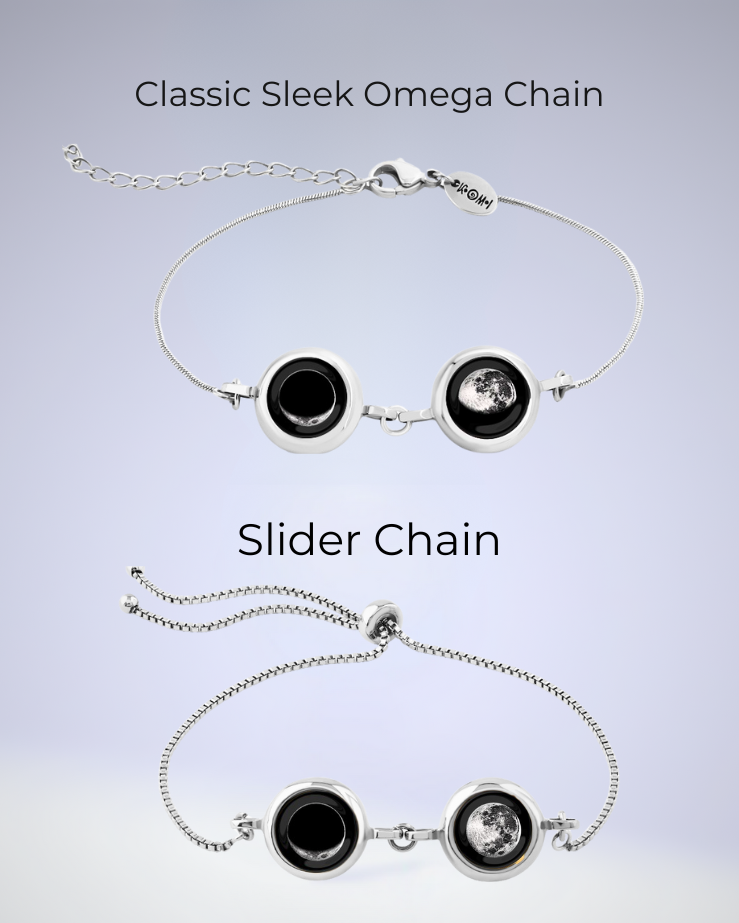 Double Moon Phase Bracelet - Silver