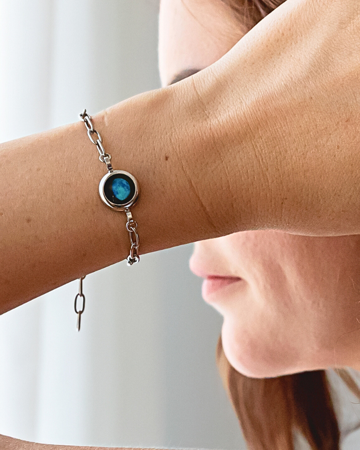 Moon Phase Power Bracelet - Silver