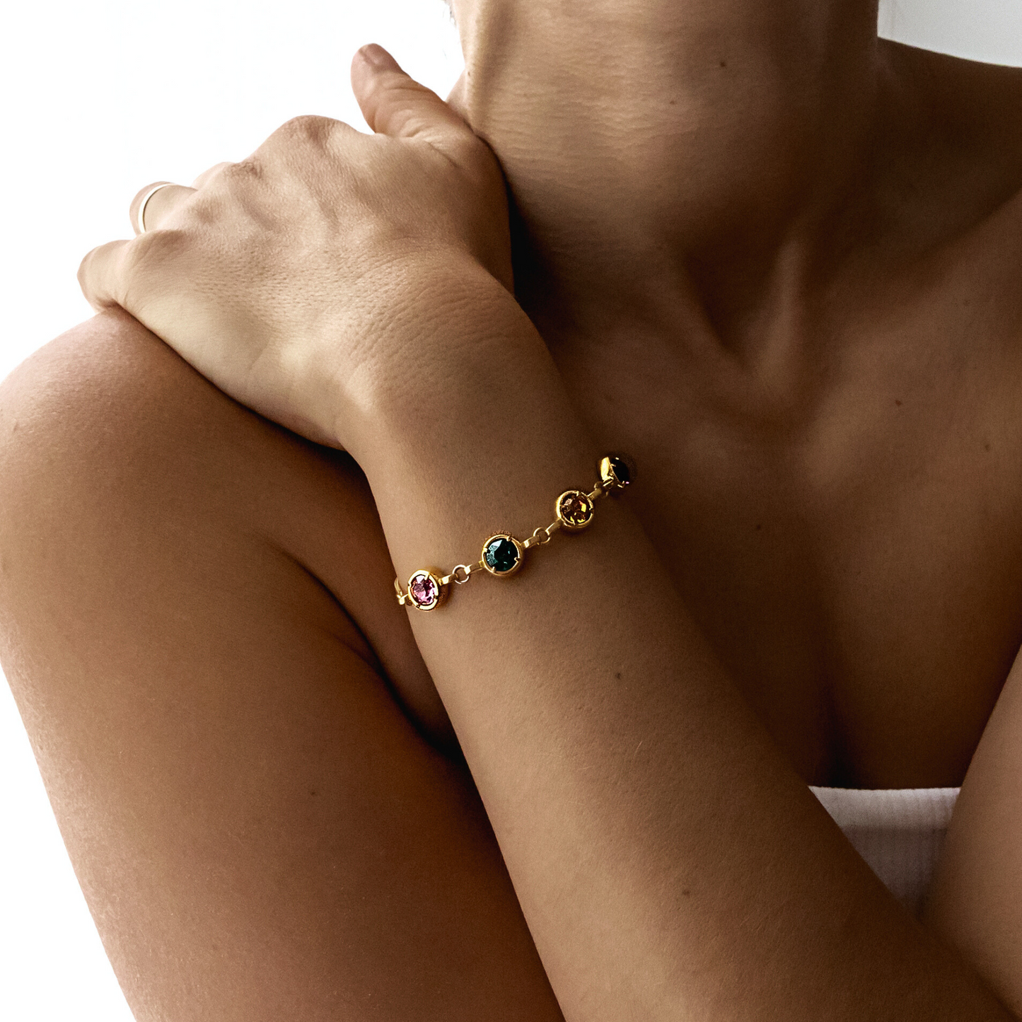 Quadruple Birthstone Bracelet - Gold