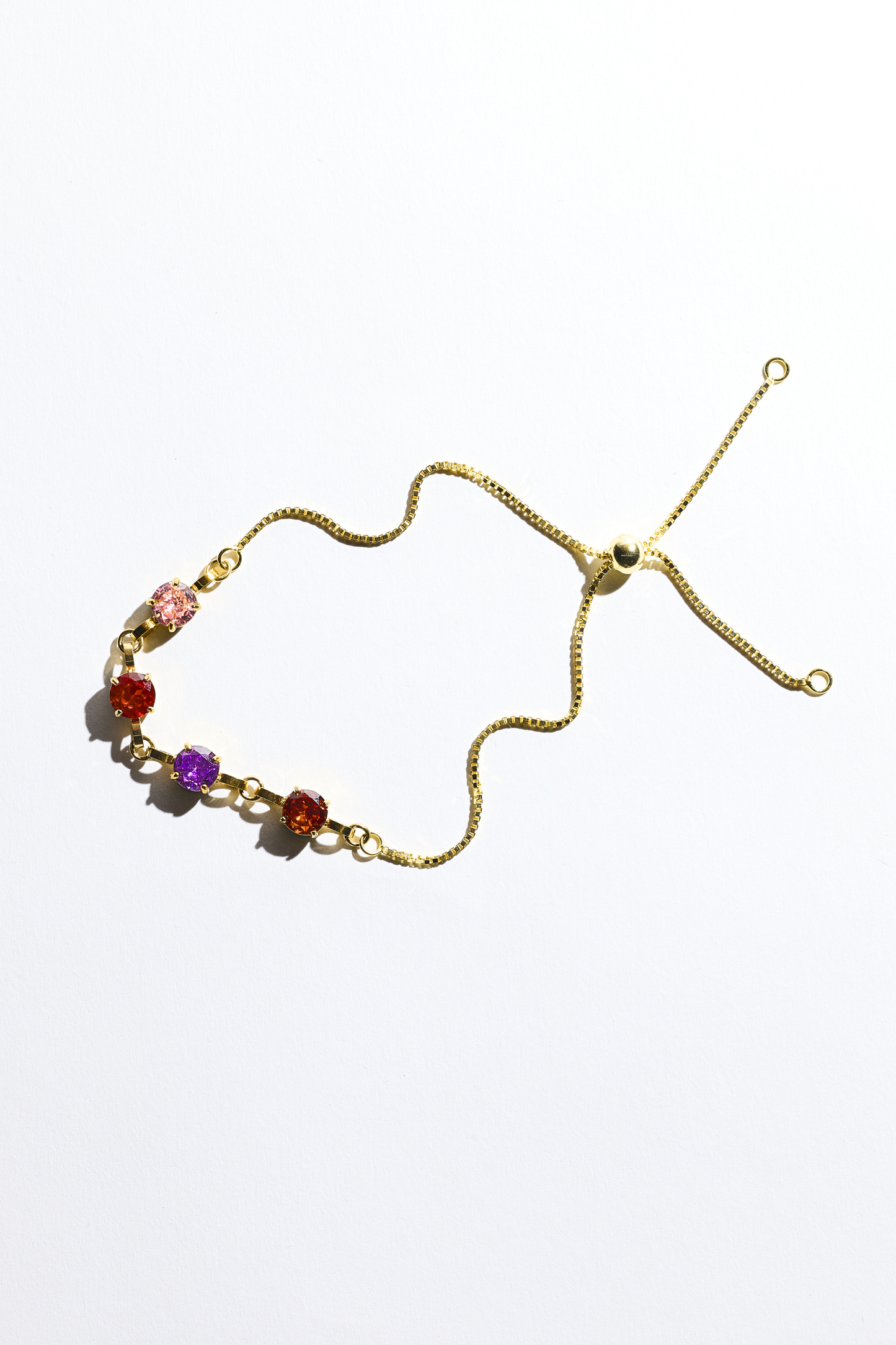 Gold Four Birthstone Bracelet
