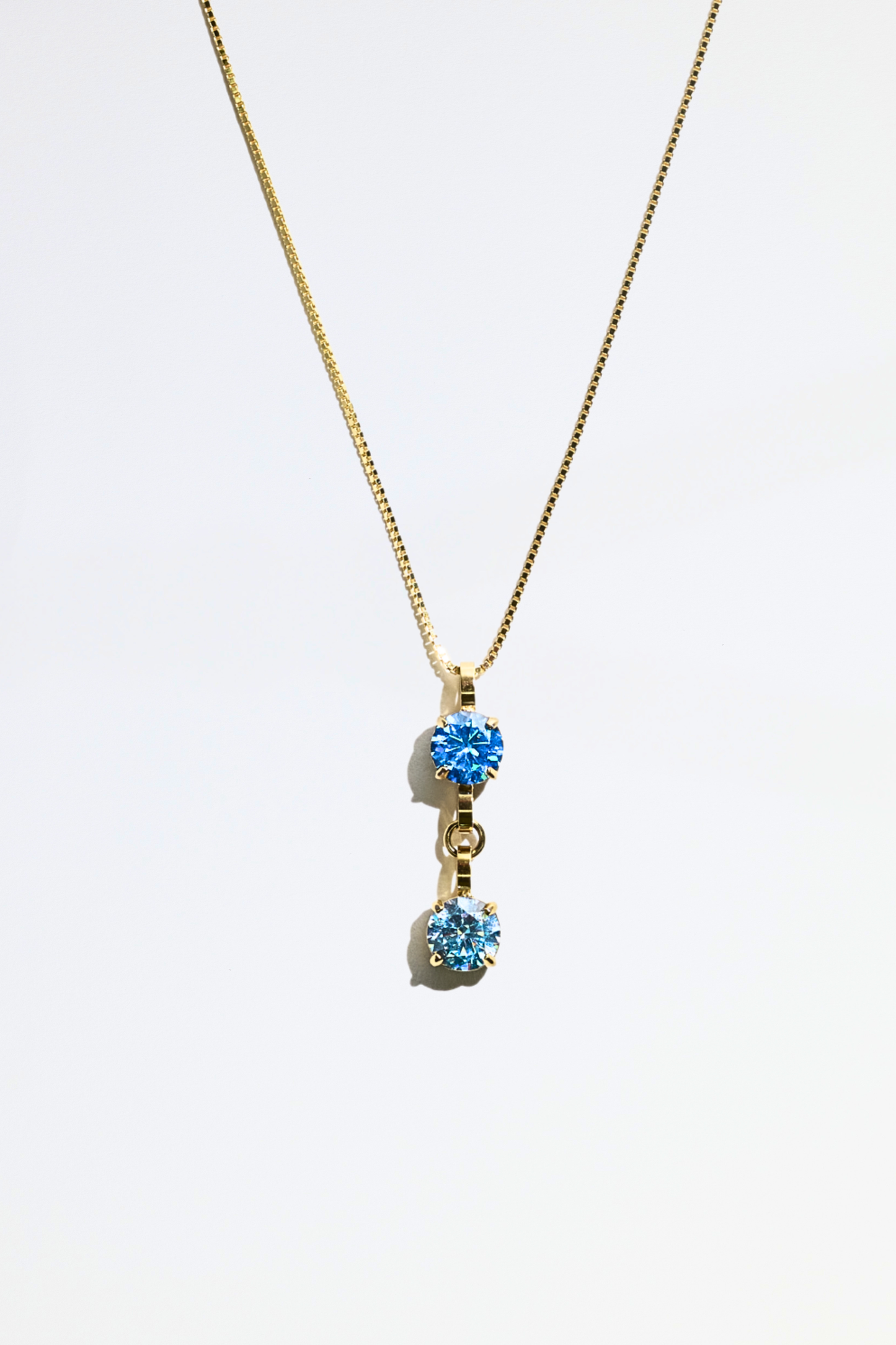 Gold Double Birthstone Necklace