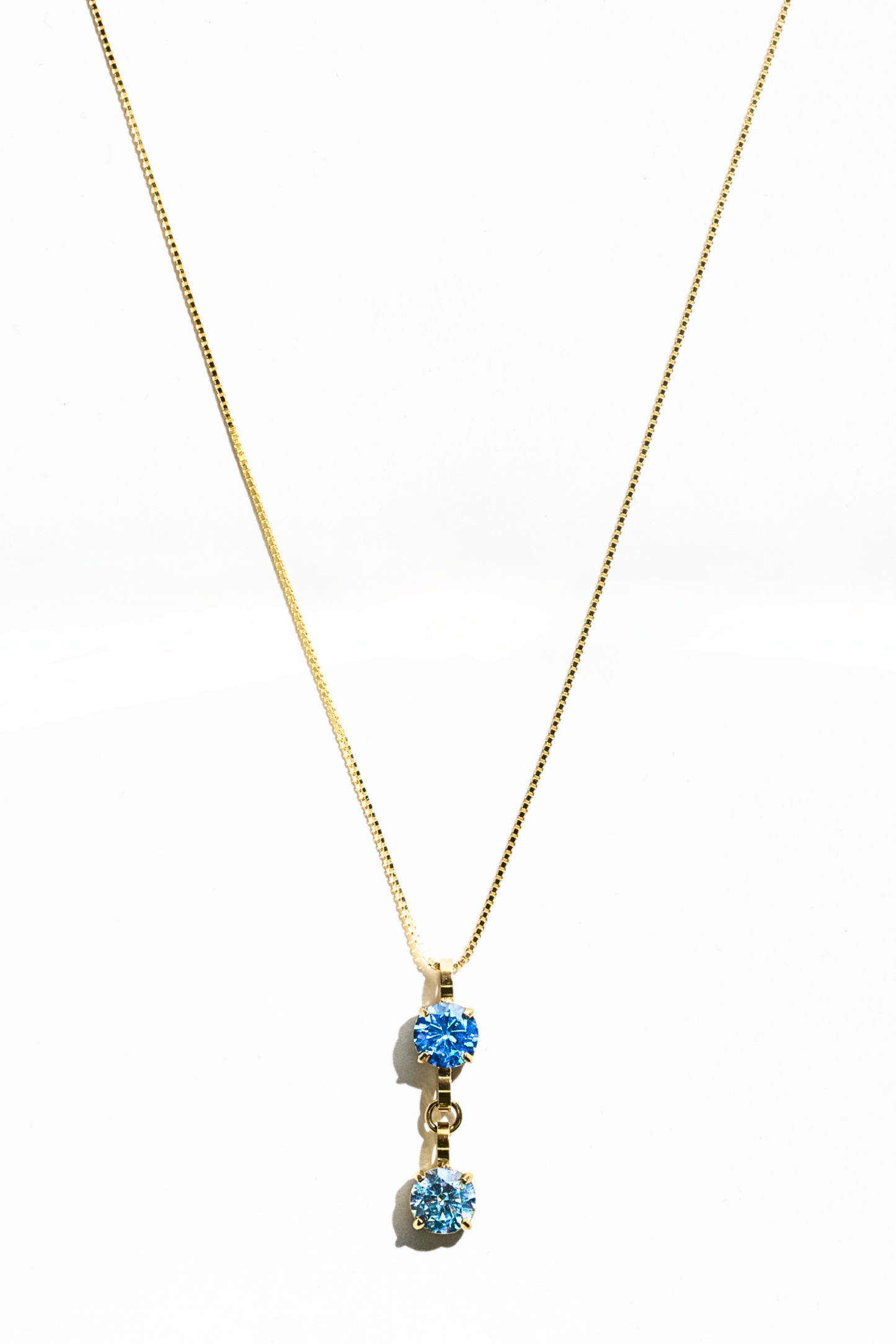 Gold Double Birthstone Necklace