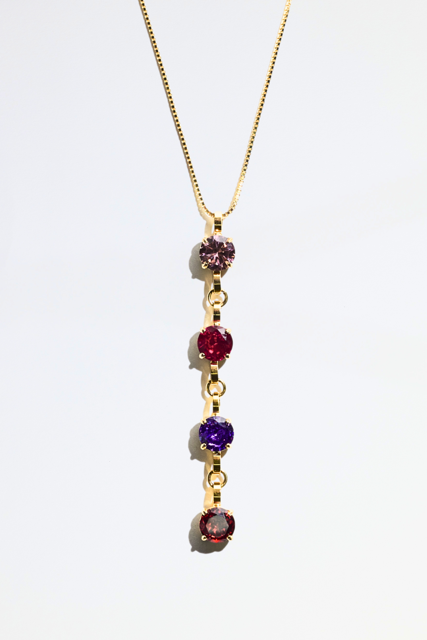 Gold Four Birthstone Necklace