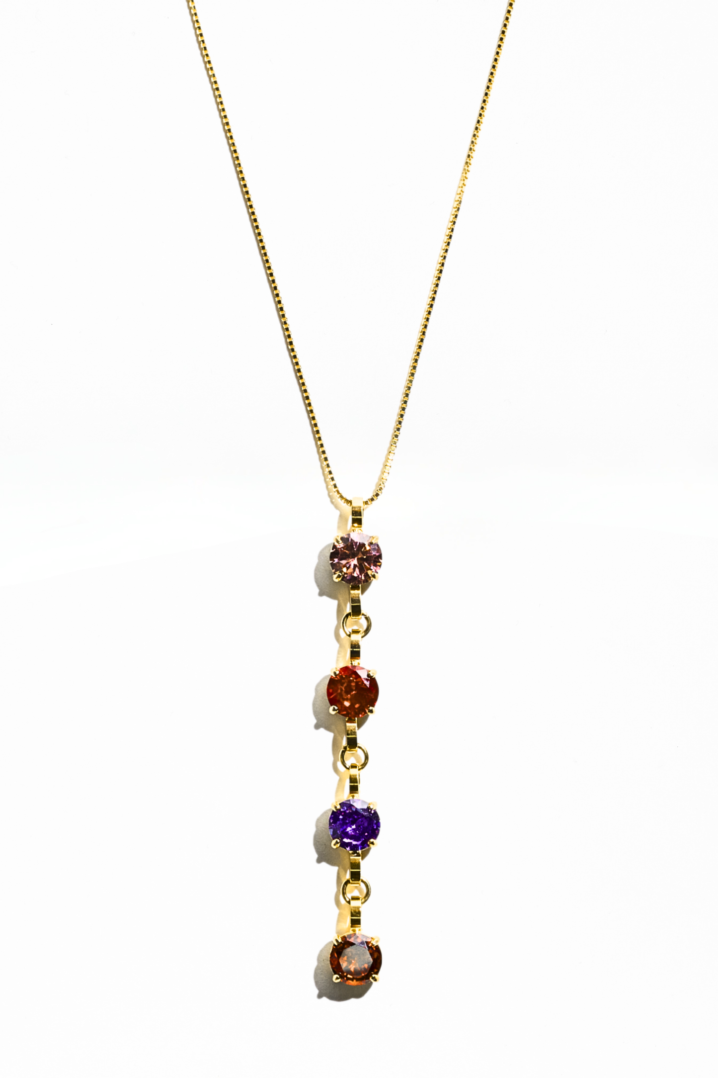 Gold Four Birthstone Necklace