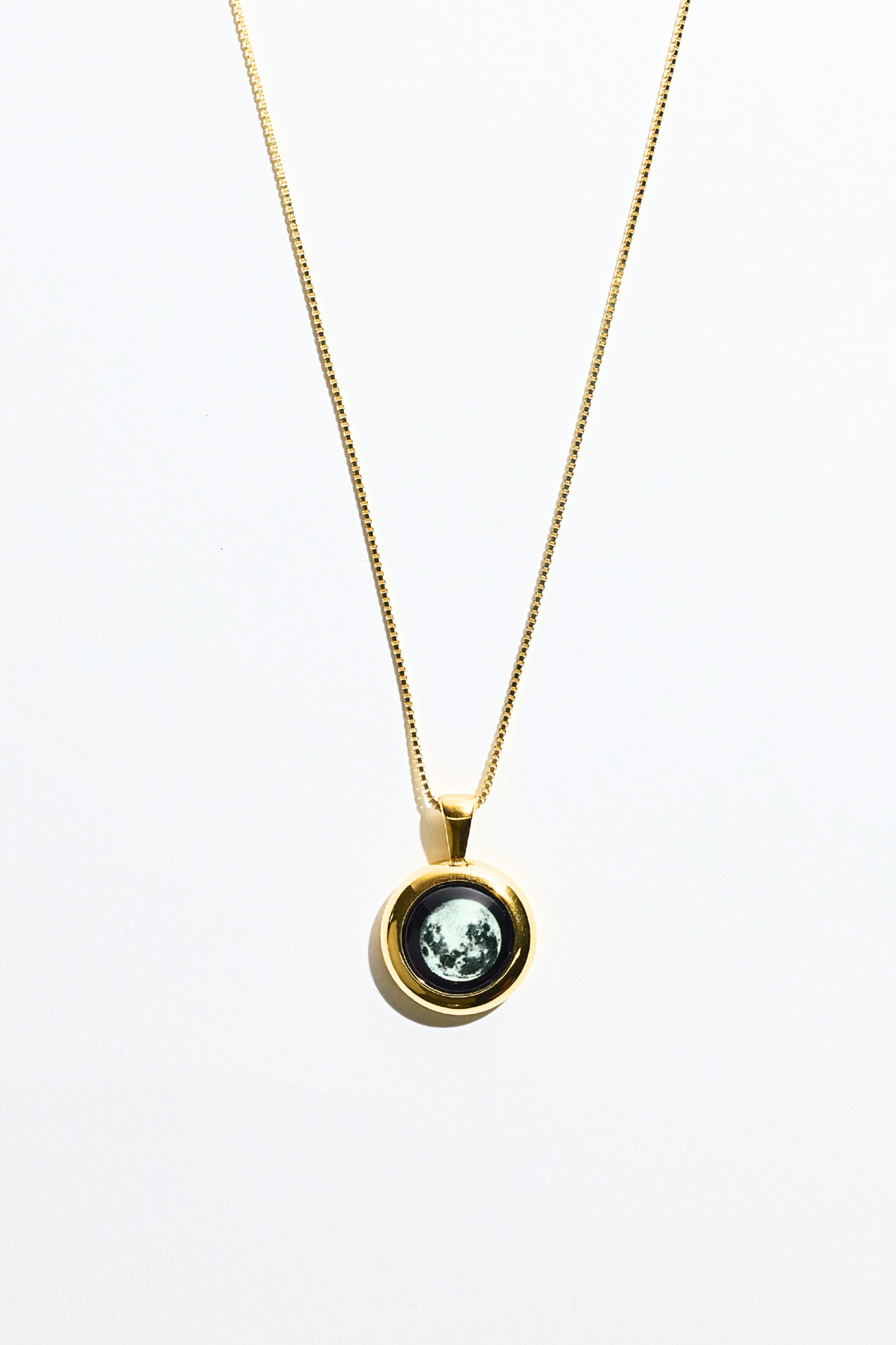 Gold Large Moon Necklace